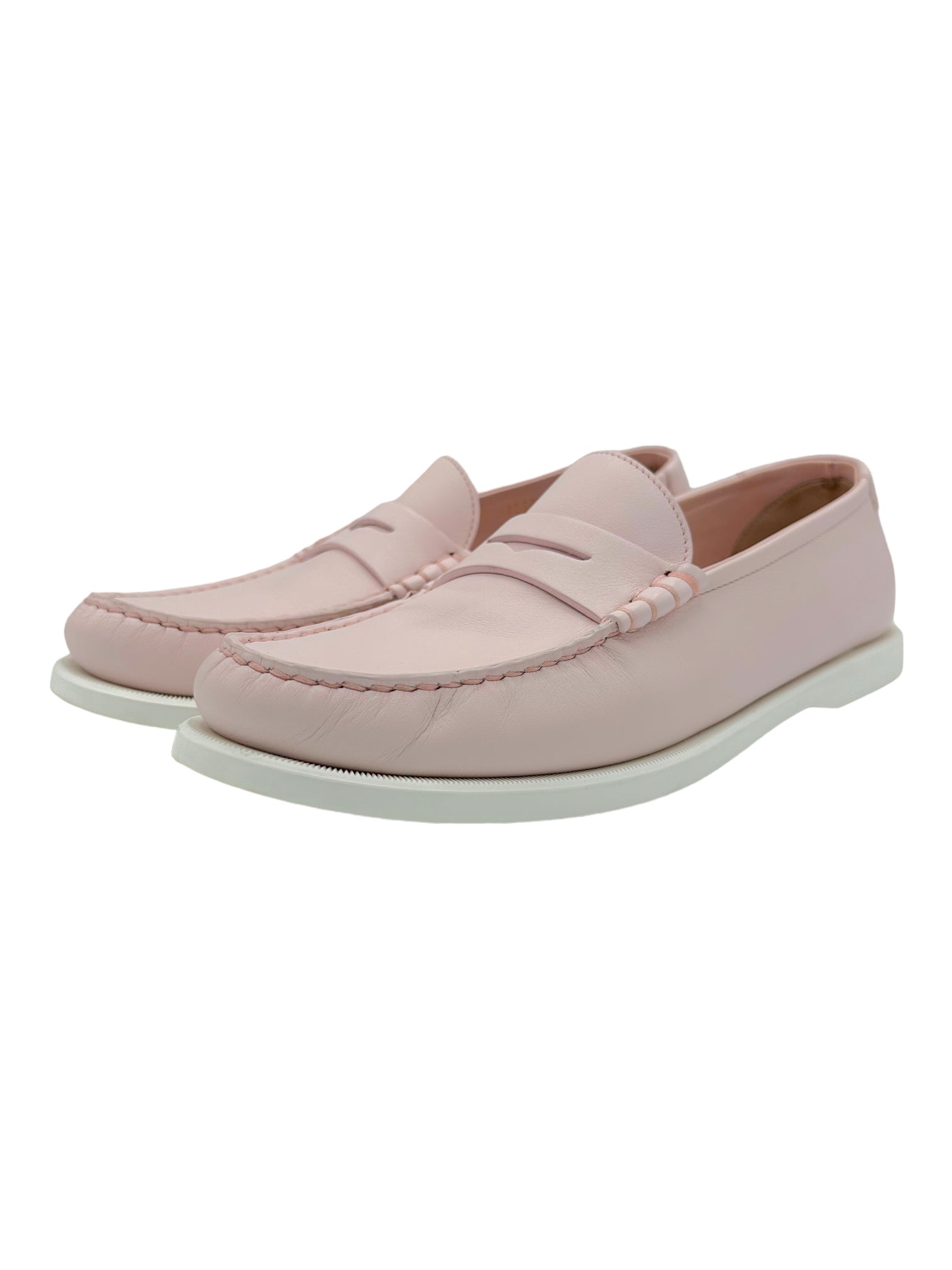 Saint Laurent Le Monogram Pink Penny Loafer - Genuine Design luxury consignment Calgary, Canada New and pre-owned clothing, shoes, accessories.