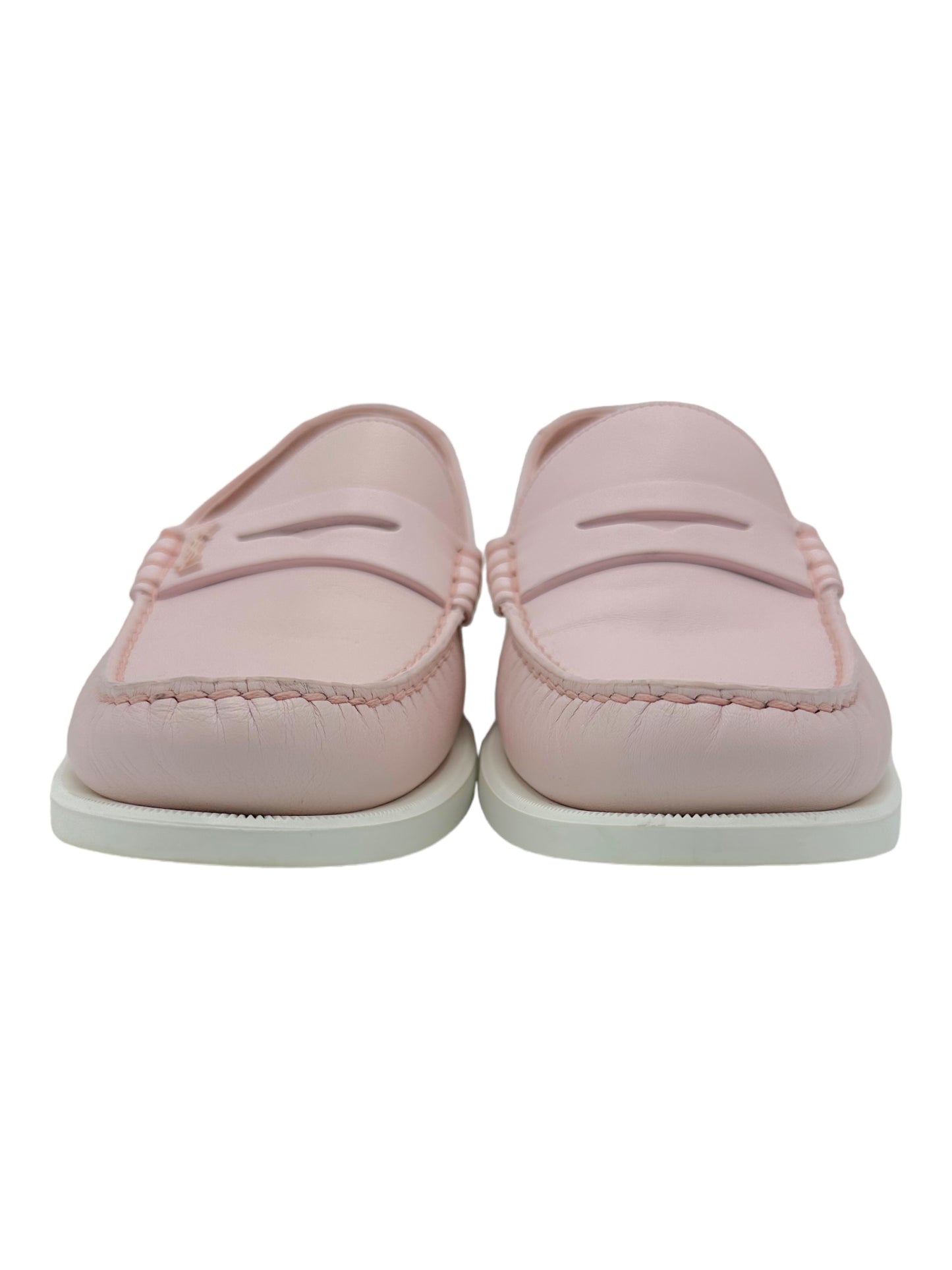 Saint Laurent Le Monogram Pink Penny Loafer - Genuine Design luxury consignment Calgary, Canada New and pre-owned clothing, shoes, accessories.