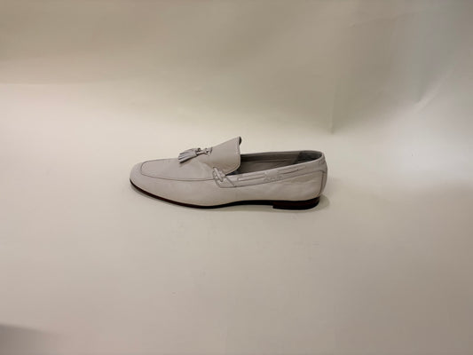 Ermenegildo Zegna Off White Deerskin Tassel Loafers 8.5 M / 10 W