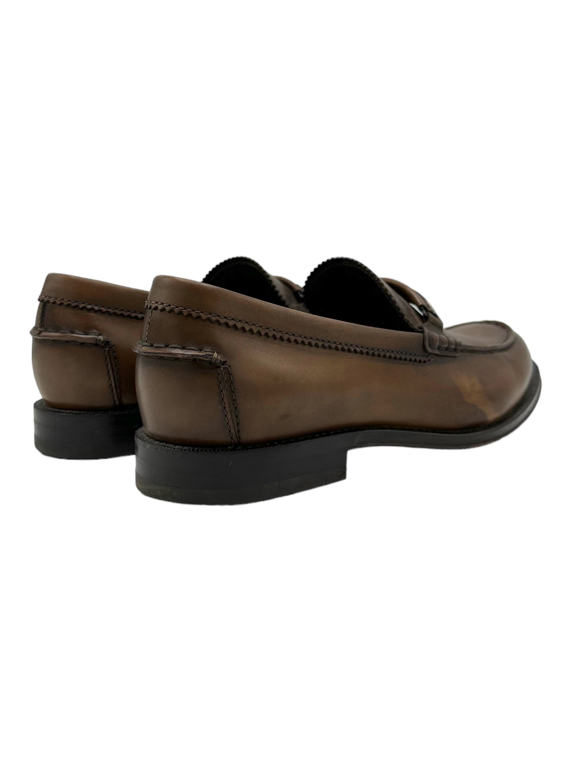 Tods Dark Brown Horsebit Leather Loafer - Genuine Design Luxury Consignment Calgary, Alberta, Canada New and Pre-Owned Clothing, Shoes, Accessories.