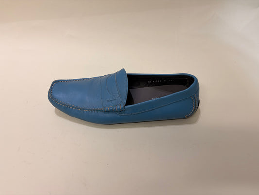 Salvatore Ferragamo Light Blue Leather Penny Driving Loafers 10.5 M / 12 W