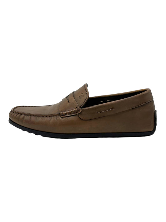 Tods Caramel Brown Leather City Driving Loafers - Genuine Design Luxury Consignment Calgary, Alberta, Canada New and Pre-Owned Clothing, Shoes, Accessories.