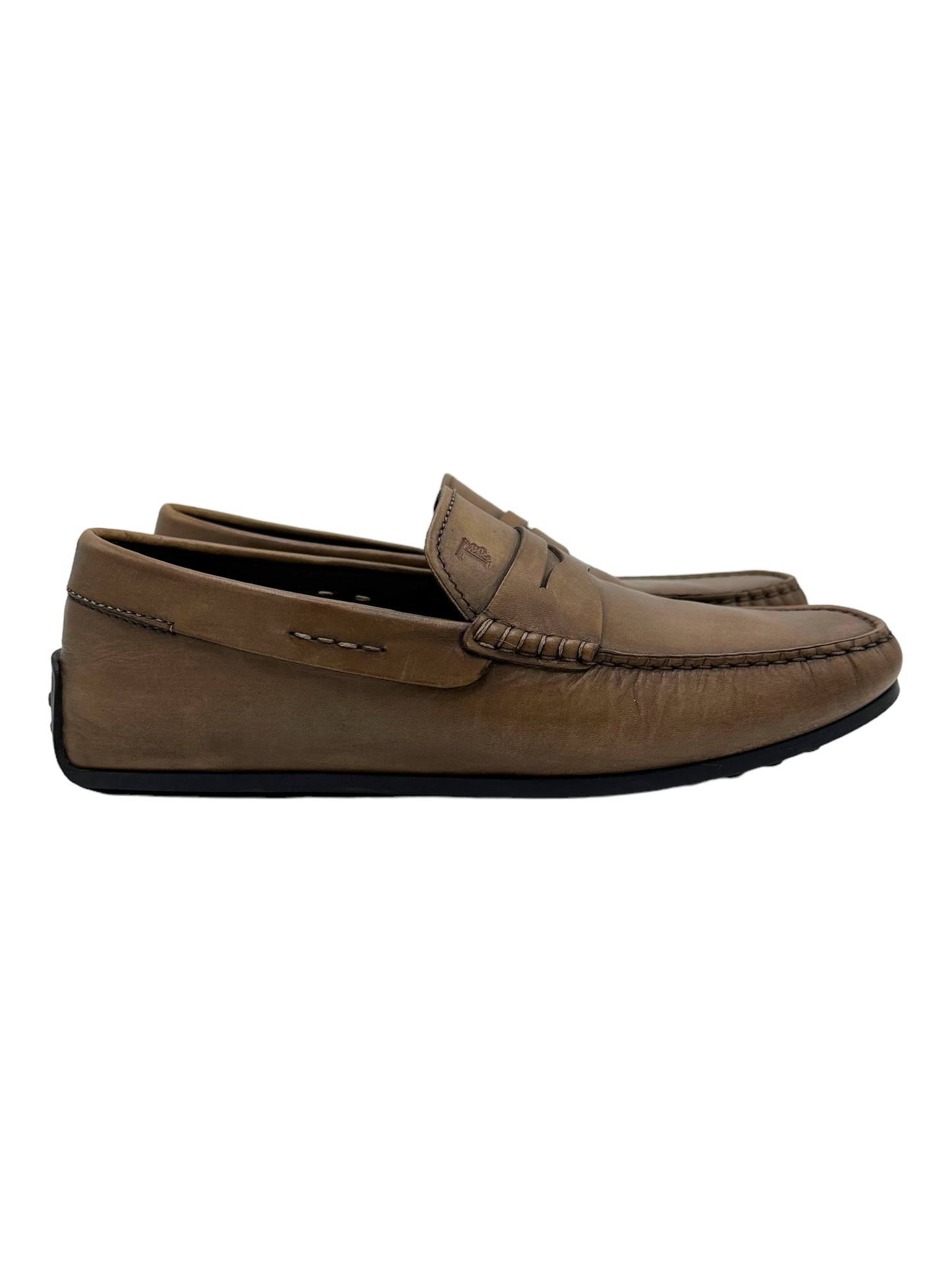 Tods Caramel Brown Leather City Driving Loafers - Genuine Design Luxury Consignment Calgary, Alberta, Canada New and Pre-Owned Clothing, Shoes, Accessories.
