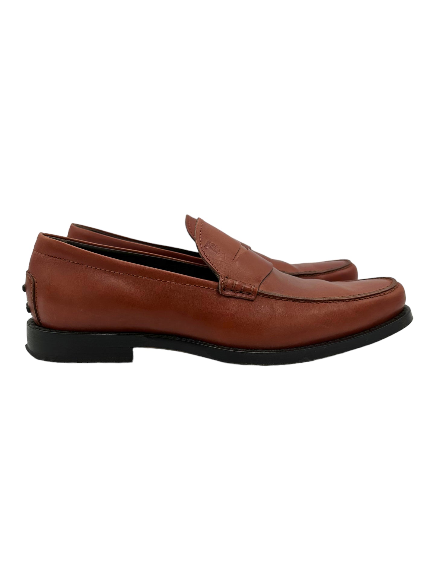 Tods Brown Leather Penny Loafers