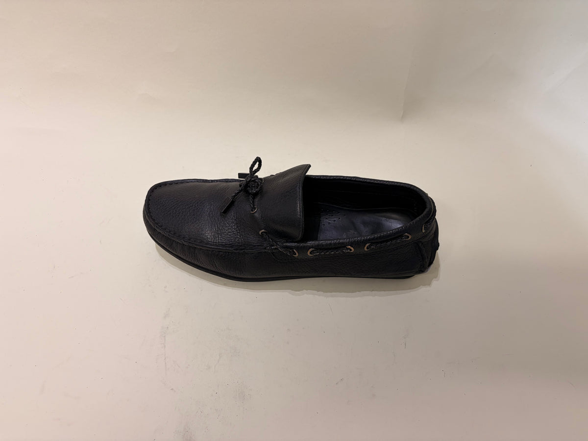 Ermenegildo Zegna Black Leather Moccasin Style Driving Loafers 7.5 M / 9 W