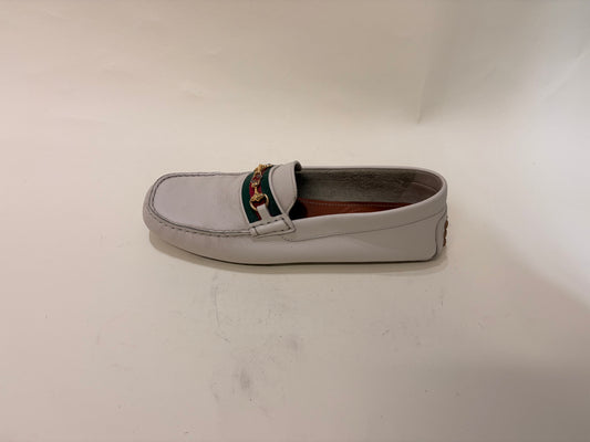 Gucci Off White Leather Horsebit Driving Loafers 10 M / 11.5 W