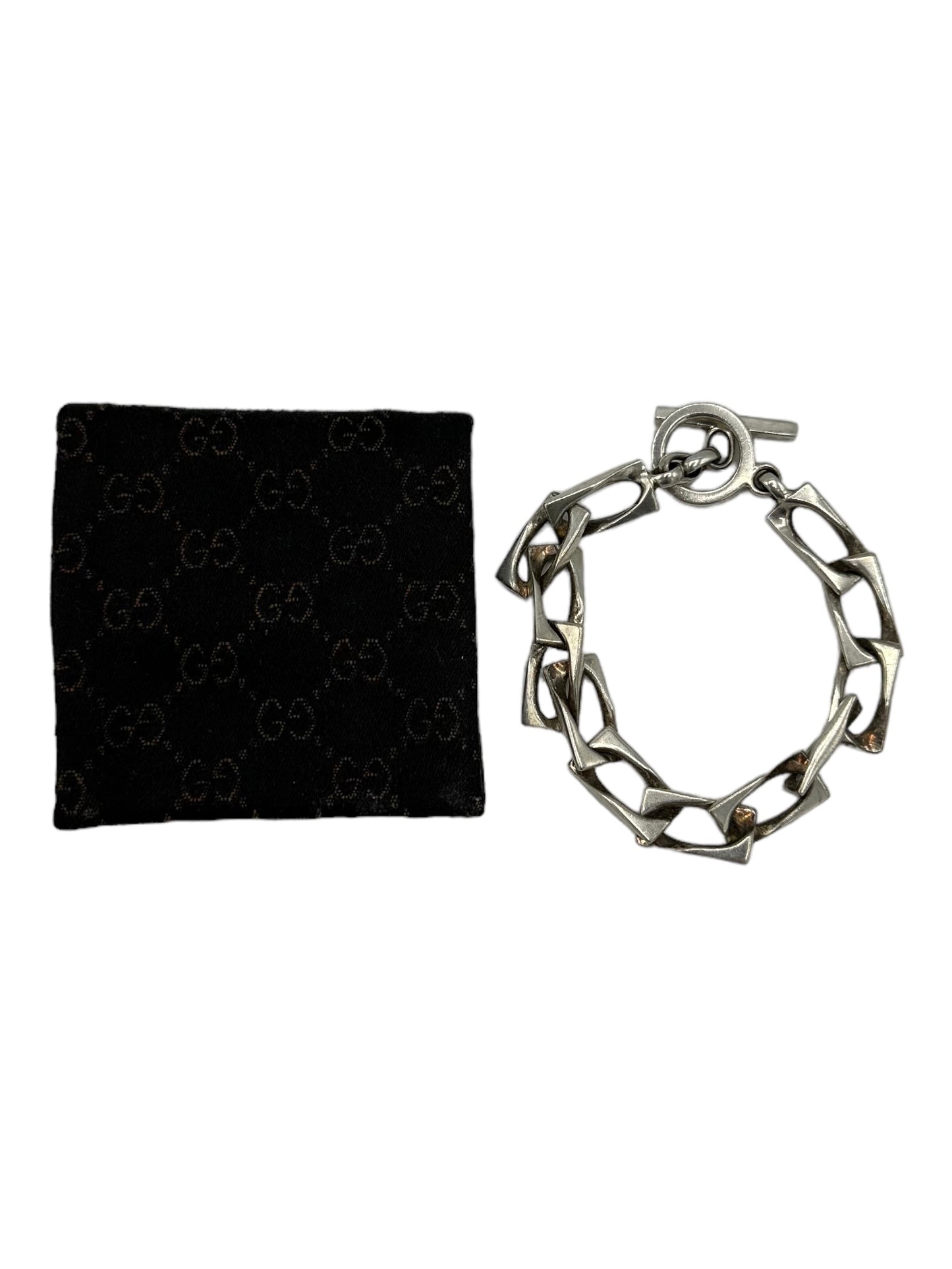 Gucci Silver Chunky Linked Bracelet - Genuine Design luxury consignment Calgary, Alberta, Canada New and pre-owned clothing, shoes, accessories.