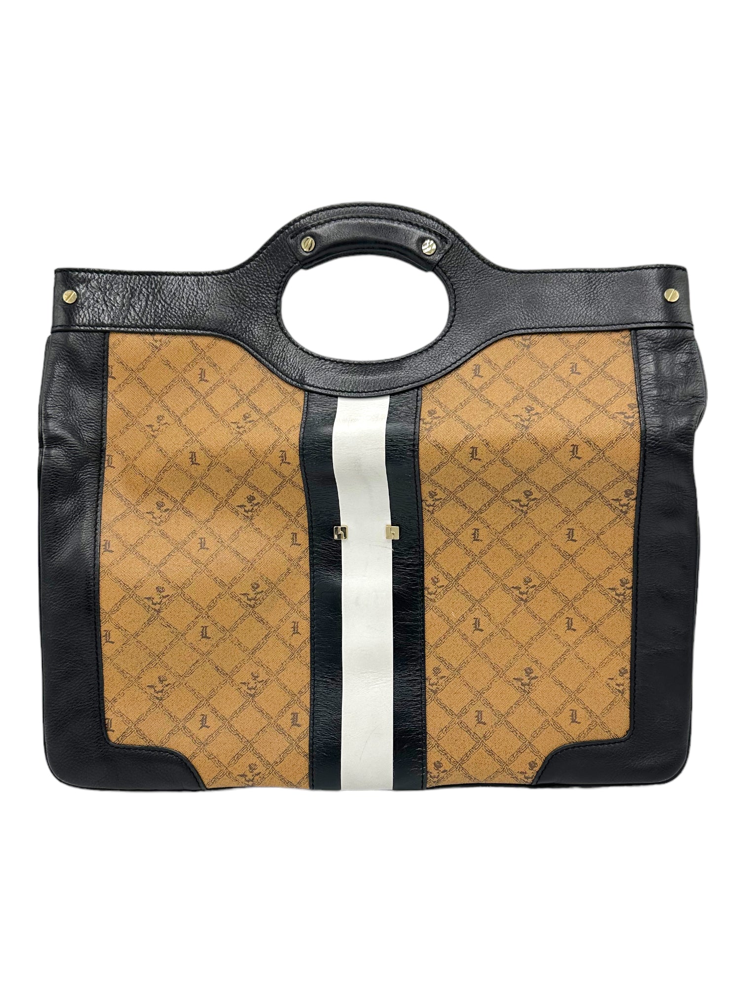 L.A.M.B. Black and Tan Convertible Clutch - Genuine Design Luxury Consignment for Men. New & Pre-Owned Clothing, Shoes, & Accessories. Calgary, Canada
