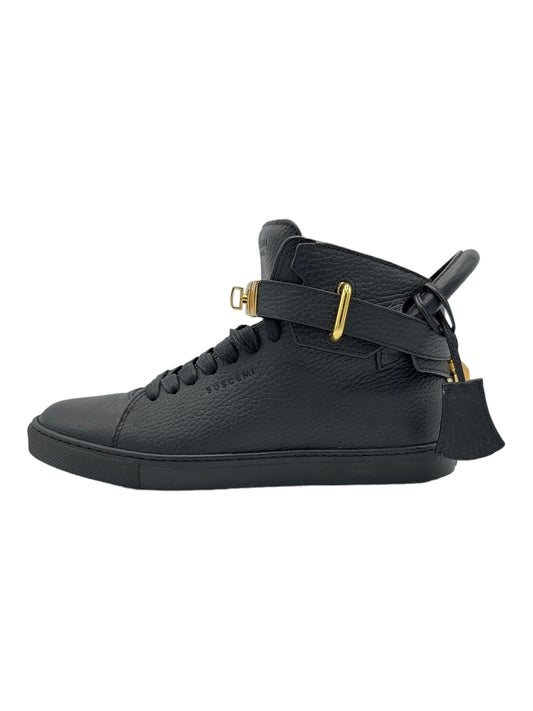 Buscemi Black 100MM High-Top Leather Sneaker - Genuine Design Luxury Consignment for Men. New & Pre-Owned Clothing, Shoes, & Accessories. Calgary, Canada