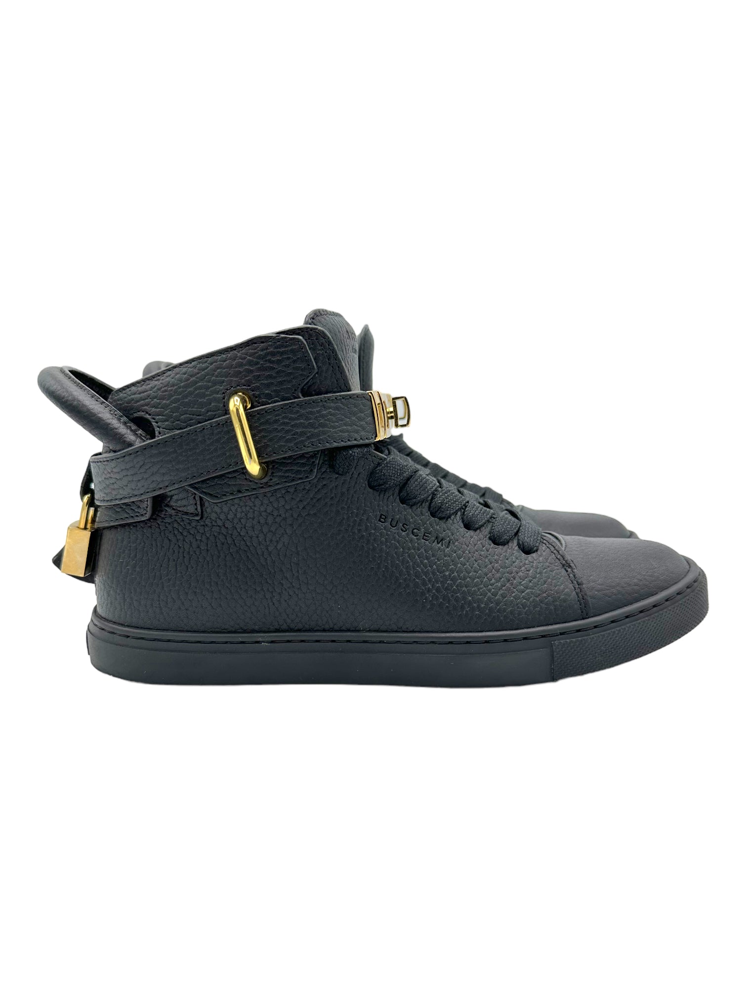 Buscemi Black 100MM High Top Leather Sneaker Genuine Design