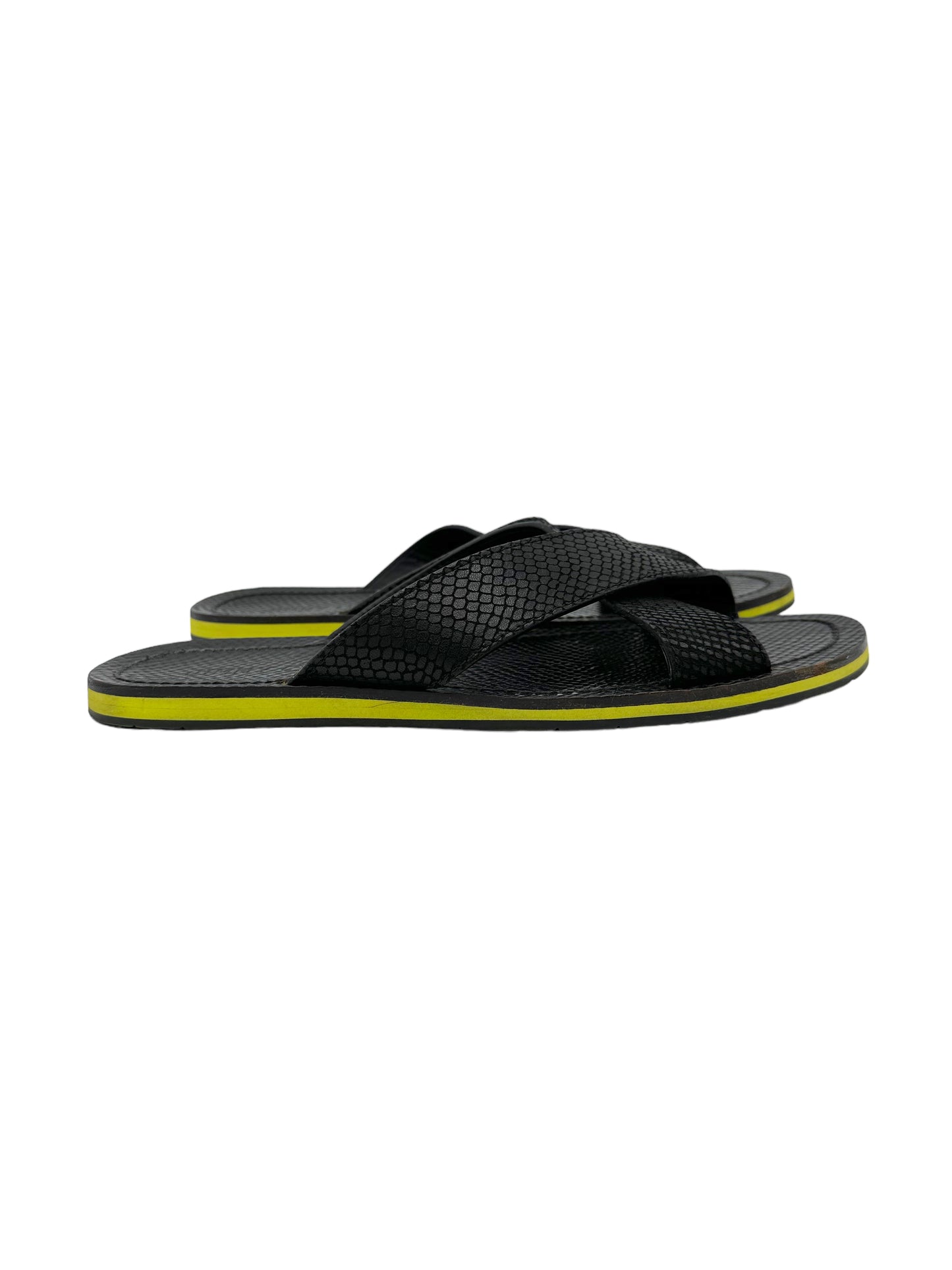 Jimmy Choo Black & Yellow Sandal - Genuine Design Luxury Consignment for Men. New & Pre-Owned Clothing, Shoes, & Accessories. Calgary, Canada