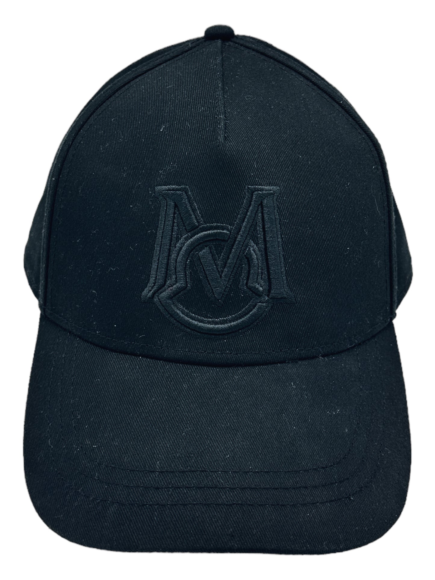 Moncler Black Monogram Embroidered Logo Baseball Cap