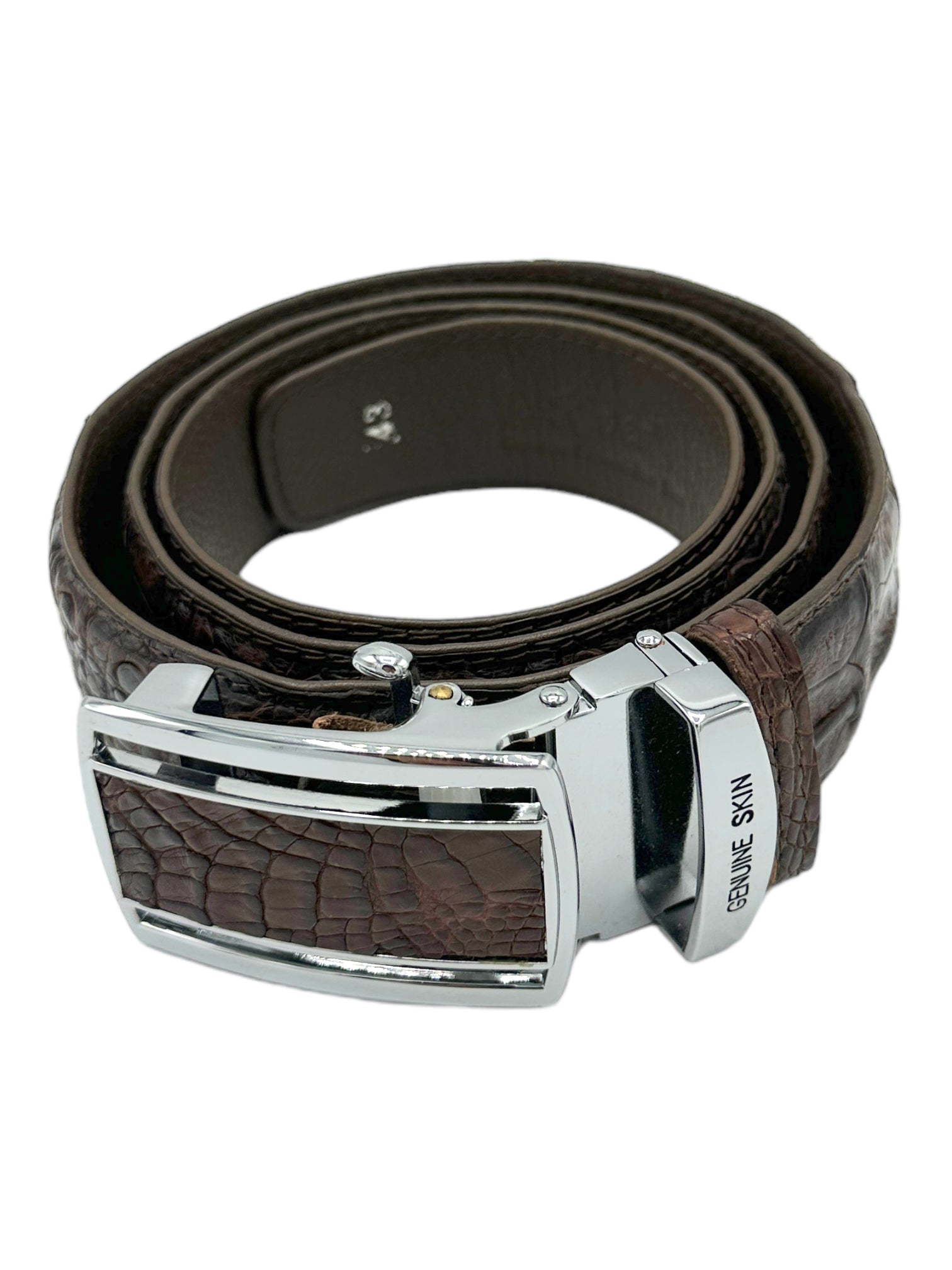 River Crocodile Skin Hornback Soft Skin Brown Belt - Genuine Design luxury consignment Calgary, Alberta, Canada New and pre-owned clothing, shoes, accessories.