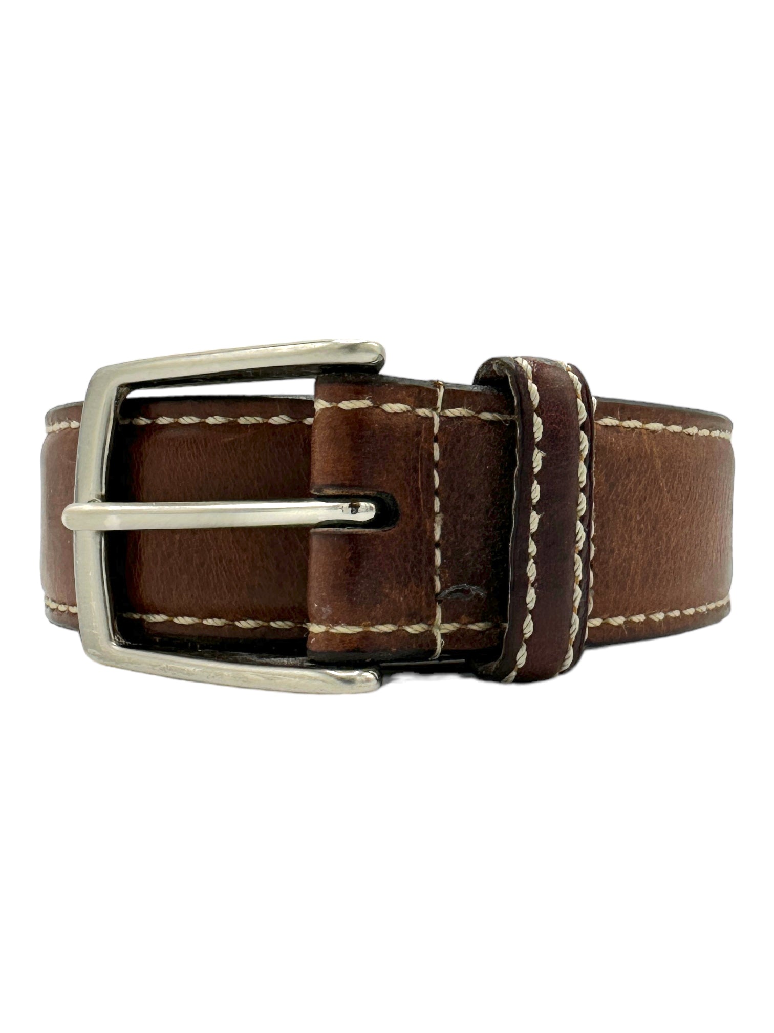 Allen Edmonds Light Brown Leather Belt - Genuine Design luxury consignment Calgary, Alberta, Canada New and pre-owned clothing, shoes, accessories.
