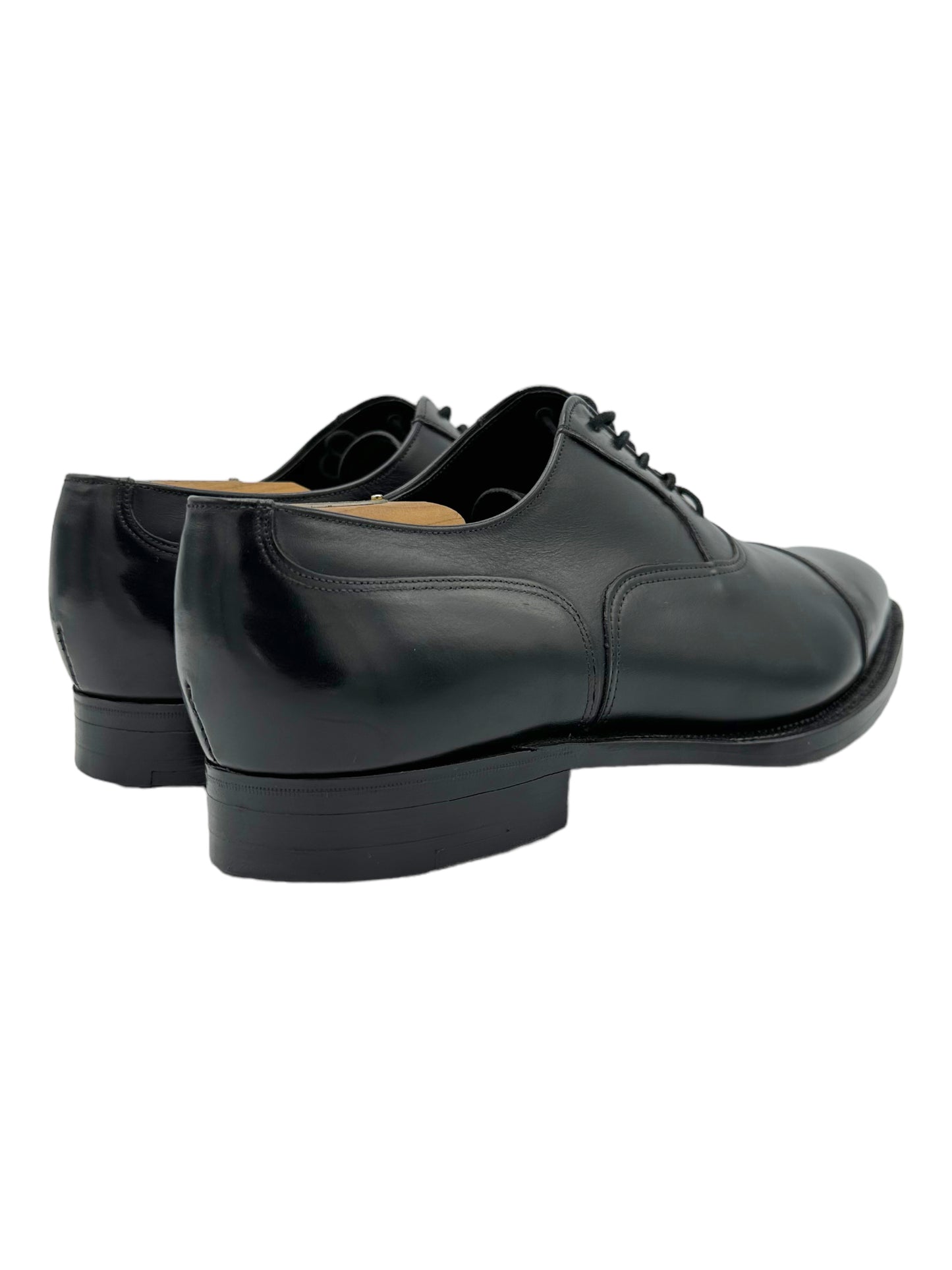 Alfred Sargent Black Cap Toe Oxford Dress Shoes - Genuine Design Luxury Consignment. New & Pre-Owned Clothing, Shoes, & Accessories. Calgary, Canada