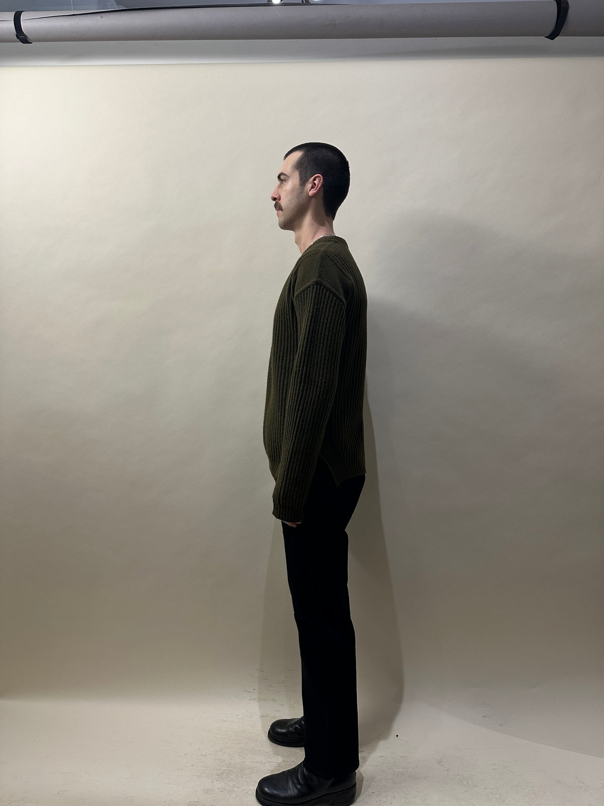 Rick Owens Dirty Green Heavy Wool Crewneck Sweater Large - L