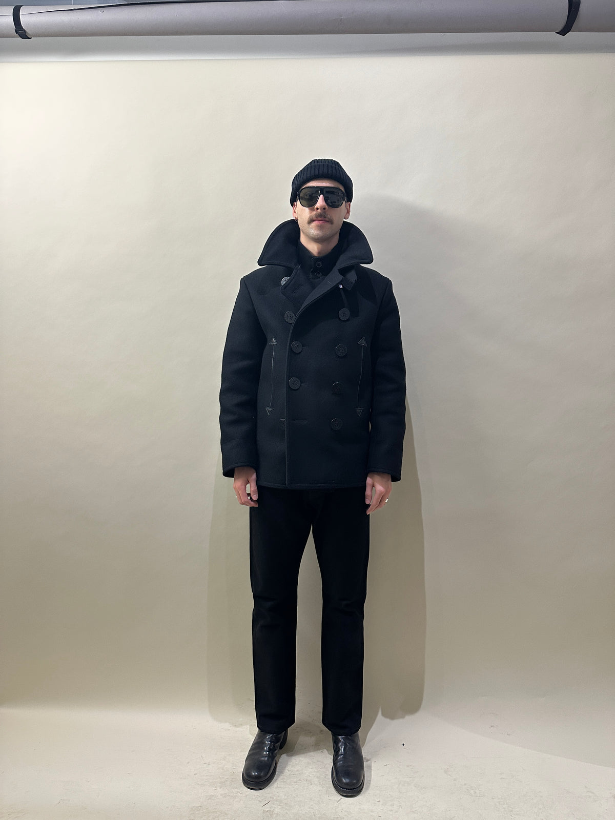 Buzz Rickson x William Gibson Black Melton Wool US Navy Peacoat 40