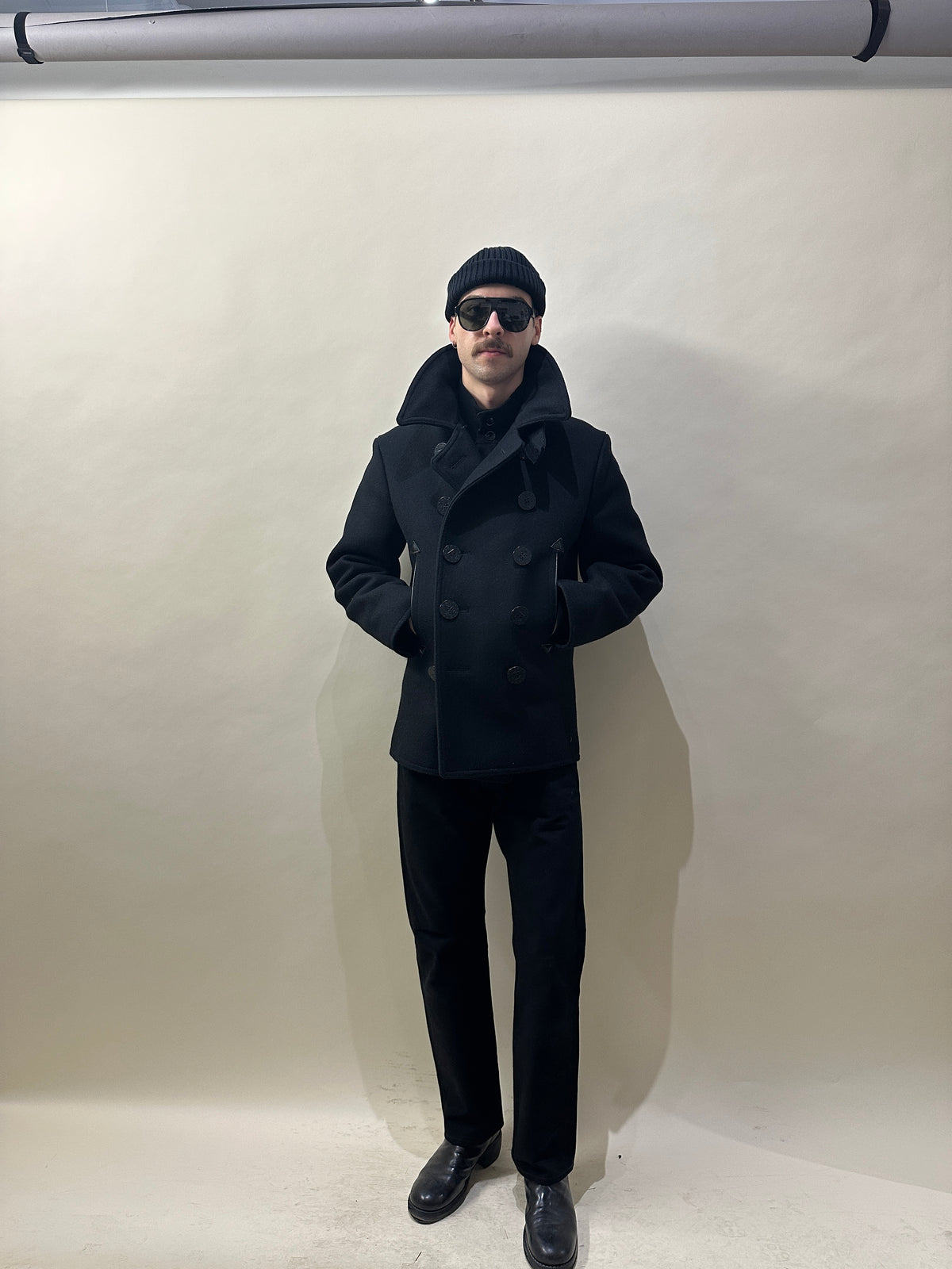 Buzz Rickson x William Gibson Black Melton Wool US Navy Peacoat 40