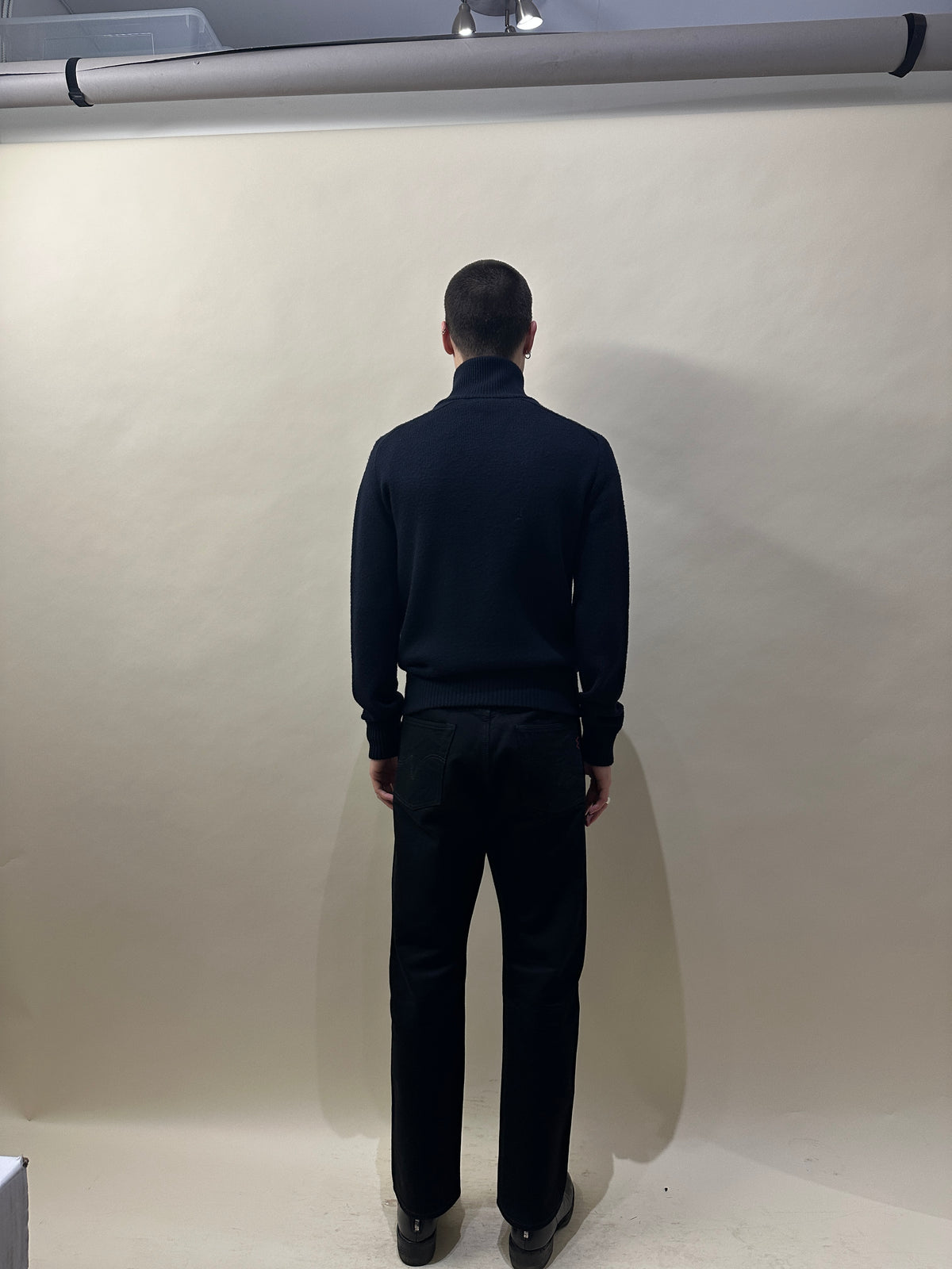 Tom Ford Navy Blue Wool Cashmere Knit Zip Up Sweater 38