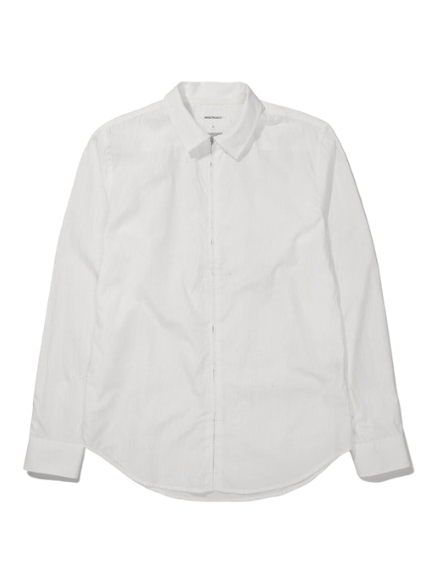 Norse Projects White Osvald Compact Poplin Zip Shirt