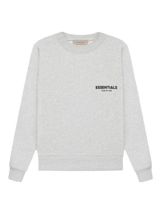 Essentials Fear of God Light Heather Oatmeal Crewneck Sweatshirt SS22 - Genuine Design Luxury Consignment Calgary, Canada New & Pre-Owned Authentic Clothing, Shoes, Accessories.