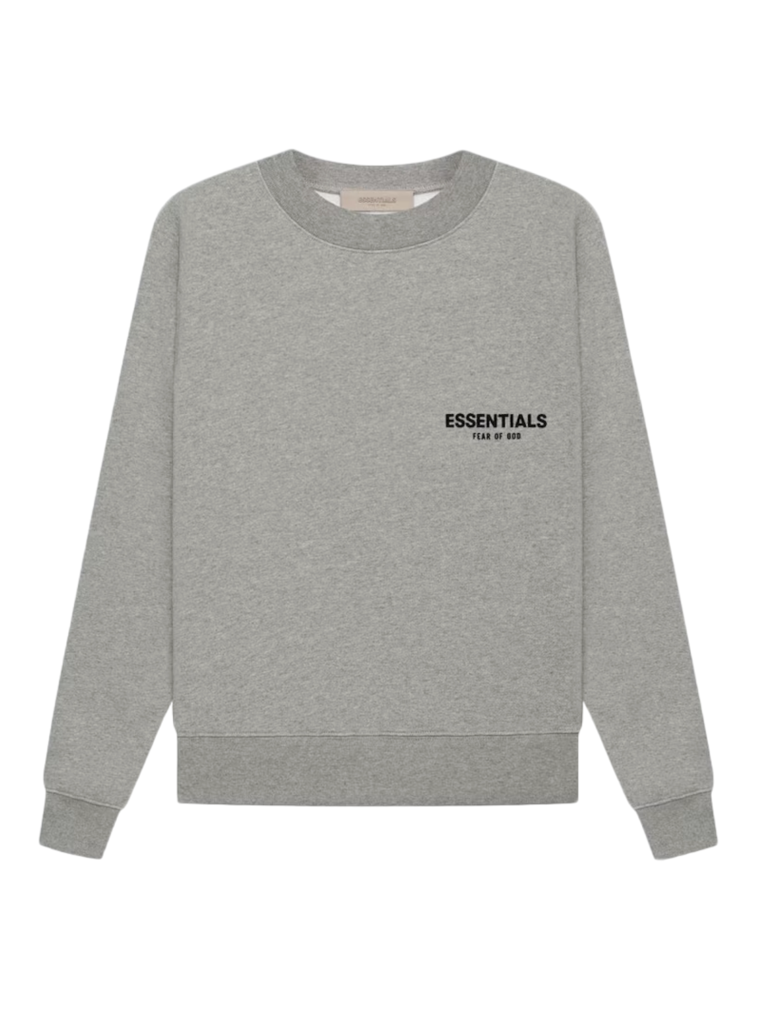 Essentials Fear of God Dark Heather Oatmeal Crewneck Sweatshirt SS22 - Genuine Design Luxury Consignment Calgary, Canada New & Pre-Owned Authentic Clothing, Shoes, Accessories.