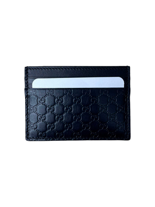 Gucci Navy Leather MicroGuccissima Card Case— Genuine Design Luxury Consignment for Men. New & Pre-Owned Clothing, Shoes, & Accessories. Calgary, Canada