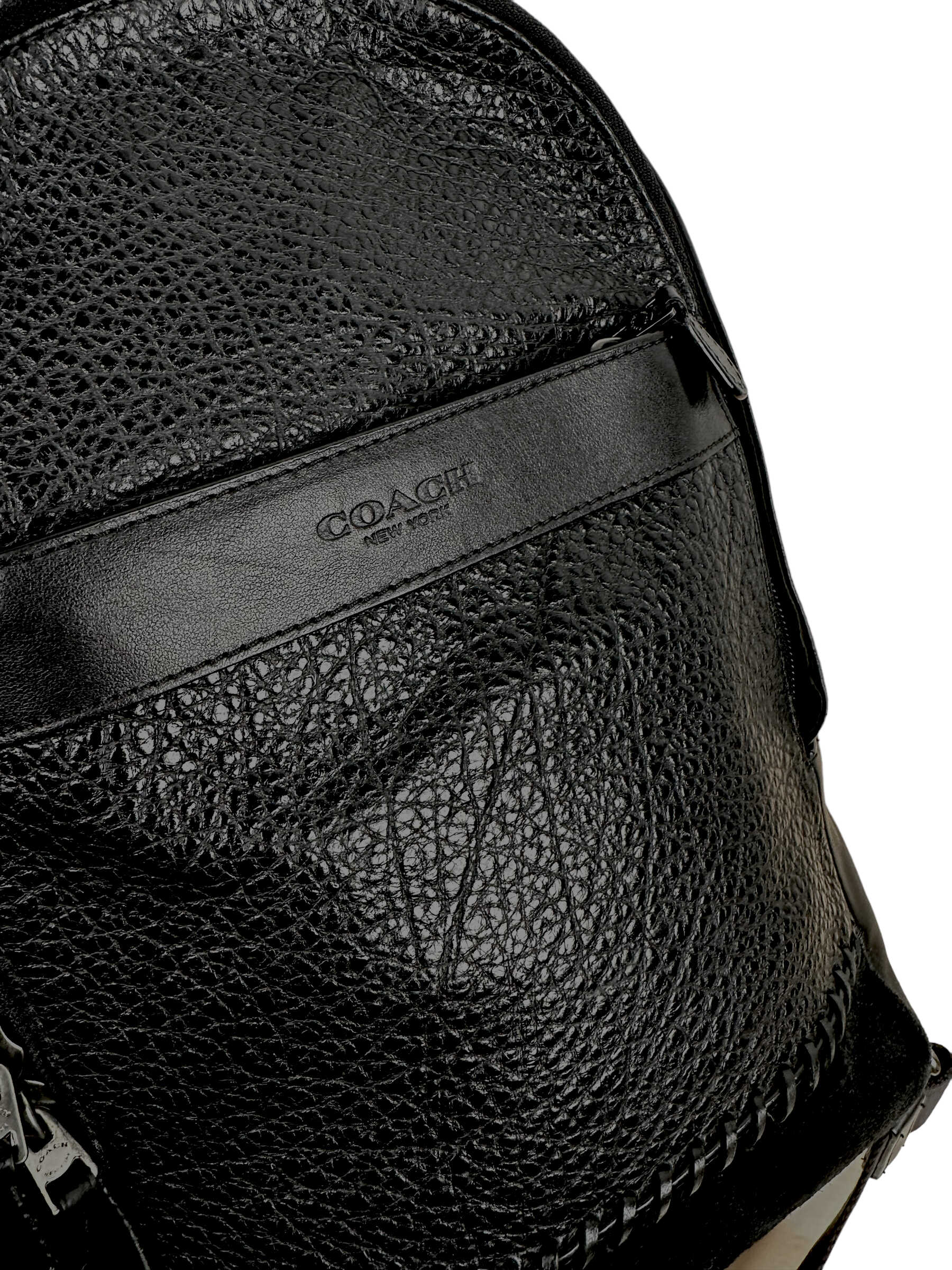 Coach black leather online sling bag