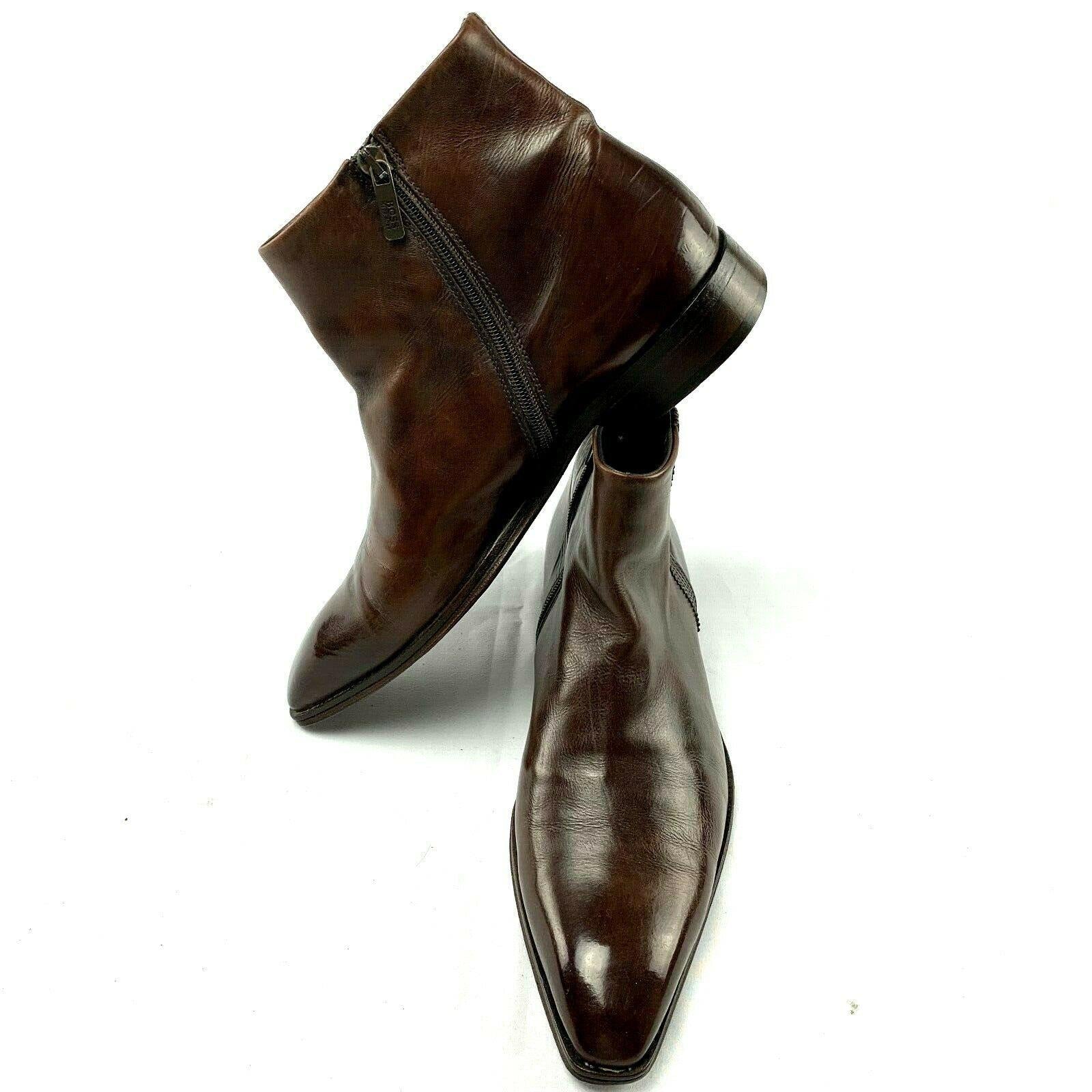 Hugo Boss Black Label Brown Leather Chelsea Boots 8 D - Genuine Design Luxury Consignment