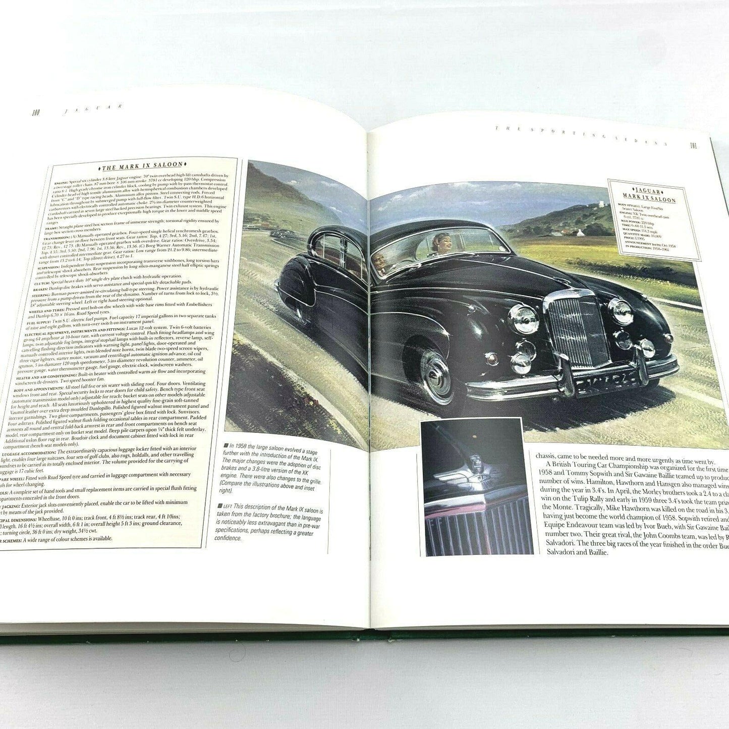 Jaguar Vintage Automobile Collection Coffee Table Green Hardcover Catalog Book - Genuine Design Luxury Consignment