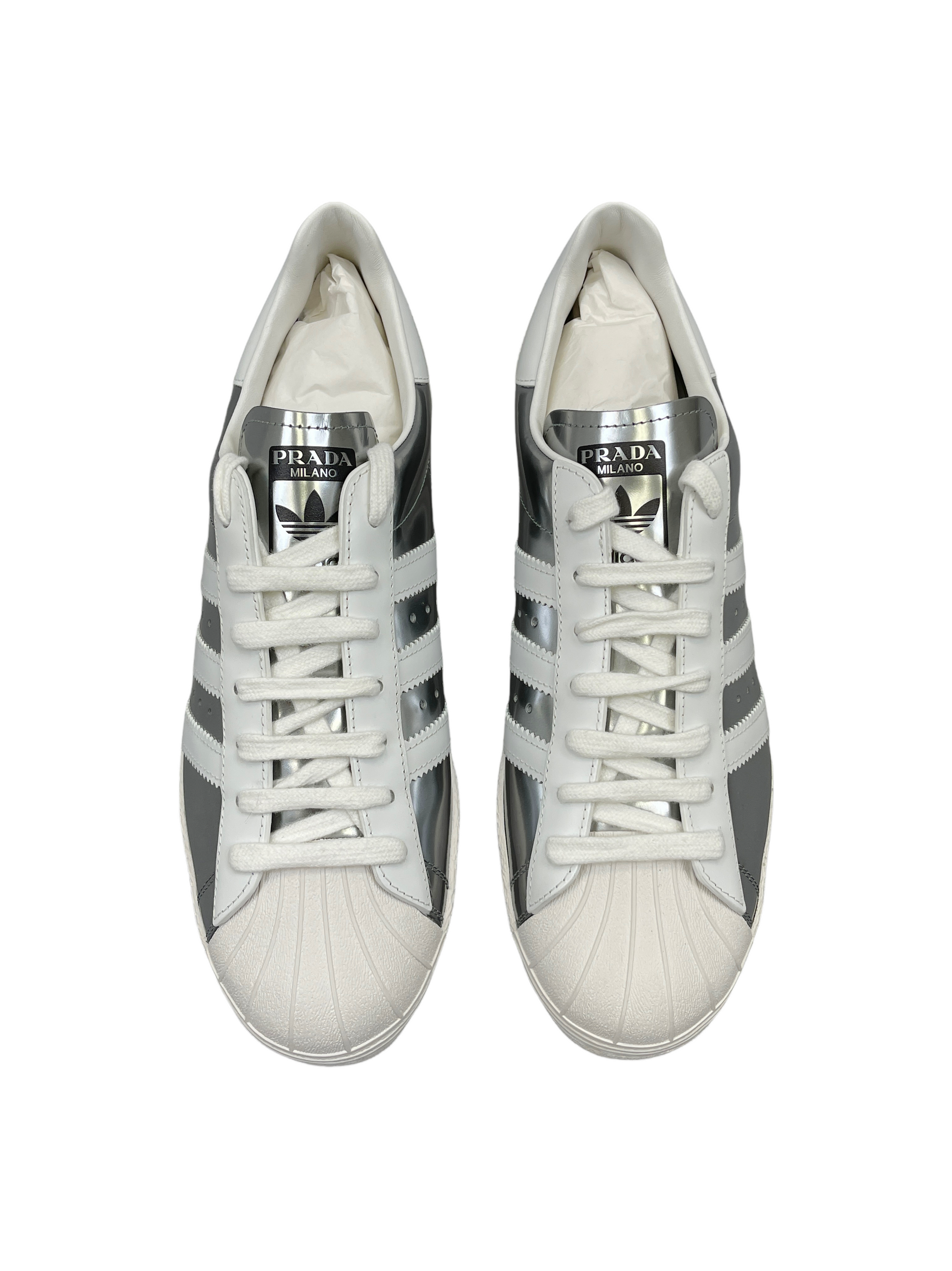 Adidas x Prada Superstar Silver 9.5 US - Genuine Design Luxury Consignment for Men. New & Pre-Owned Clothing, Shoes, & Accessories. Calgary, Canada