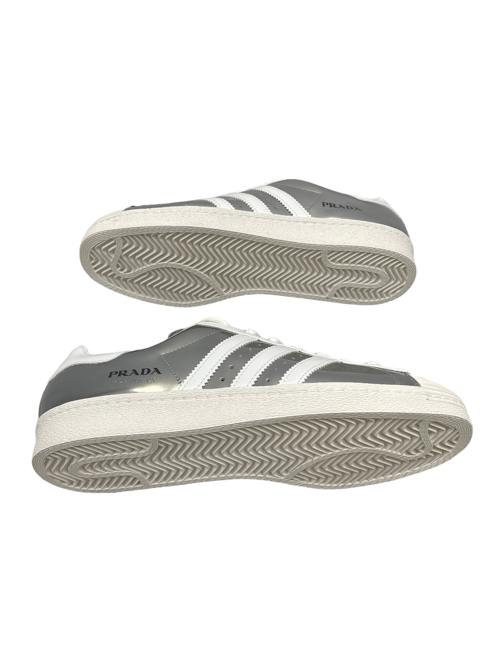 Adidas x Prada Superstar Silver Sneakers Genuine Design Adidas x Prada Superstar Silver Sneakers Genuine Design