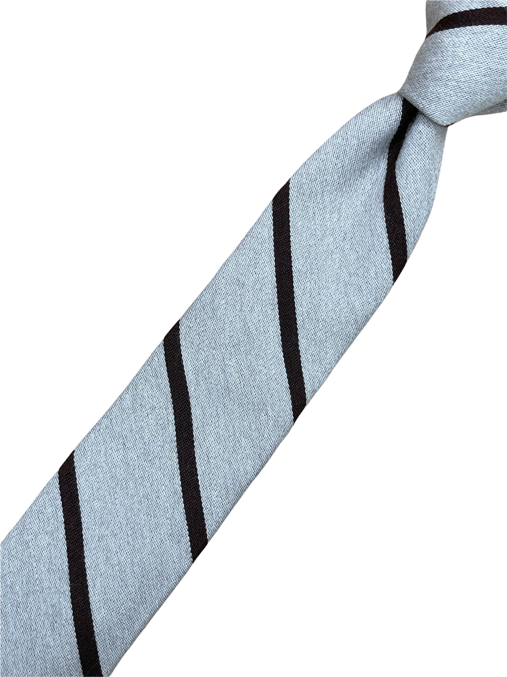 J.Crew Beige striped tie, Made in USA. Genuine Design luxury consignment 