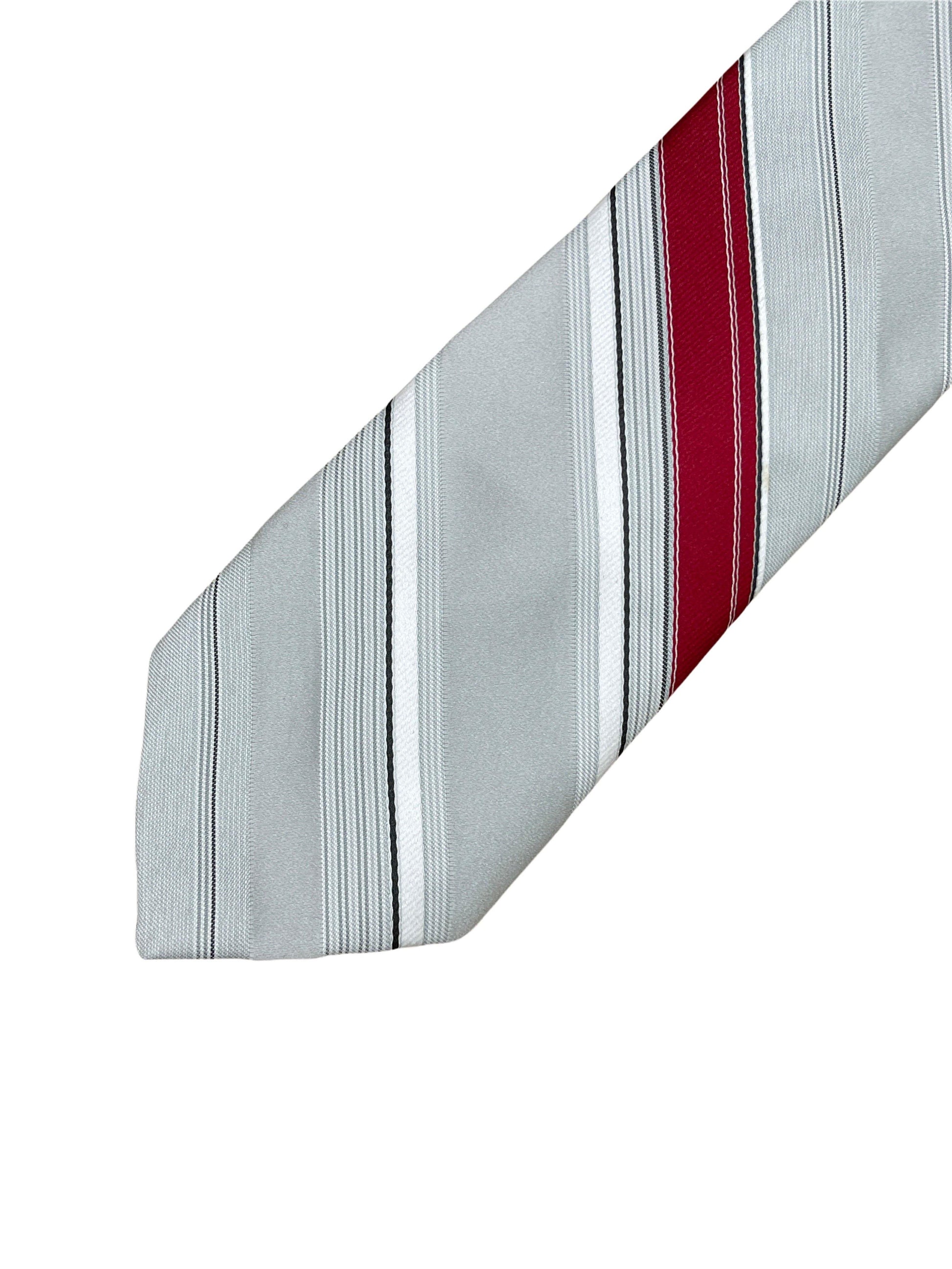 Chrisitian dior silver striped tie