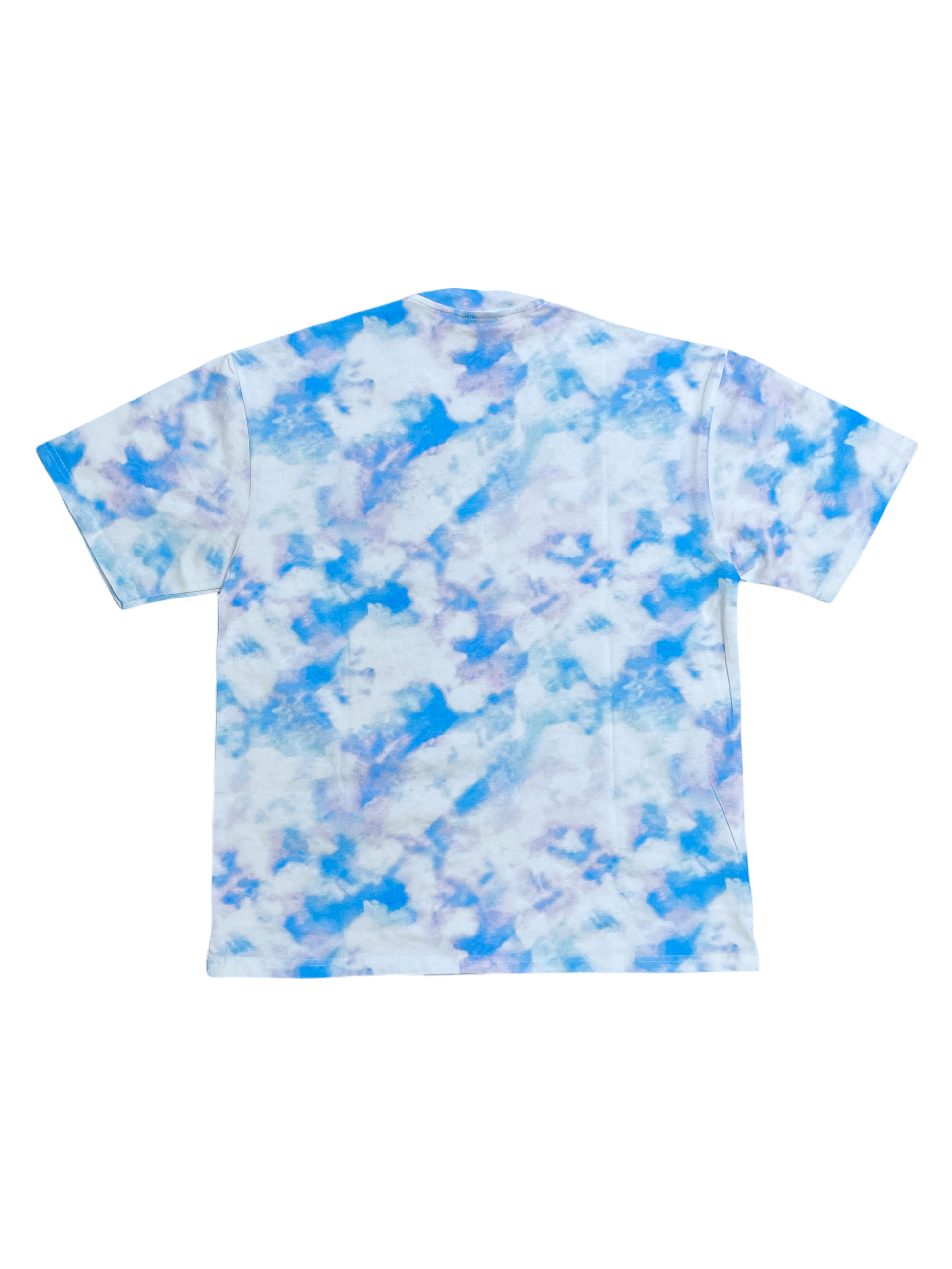 Drew House Blue Tie Dye Graphic Tee Large — Genuine Design luxury consignment Calgary, Alberta, Canada New and pre-owned clothing, shoes, accessories.