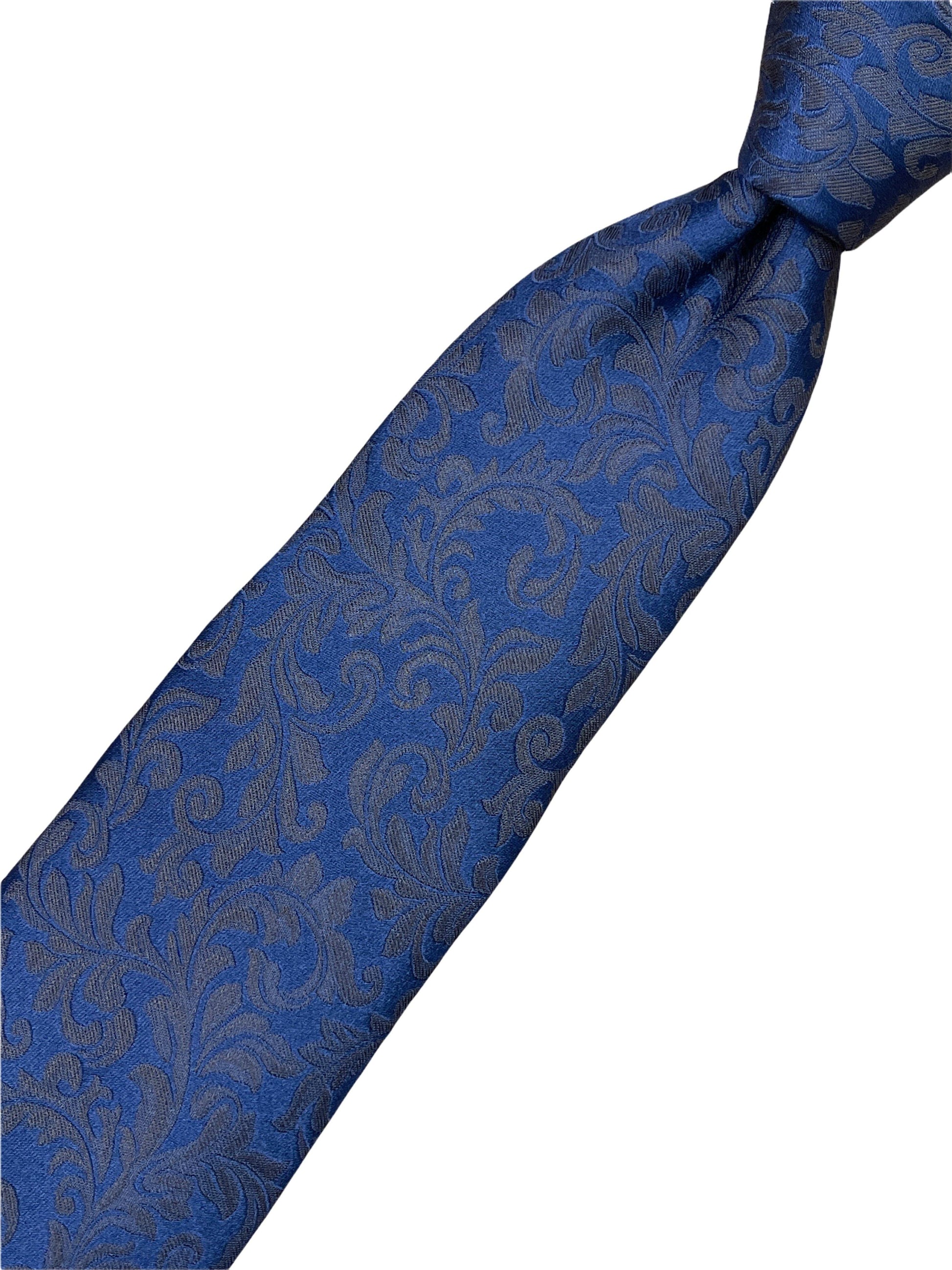 Eremengildo zegna blue tonal paisley silk tie