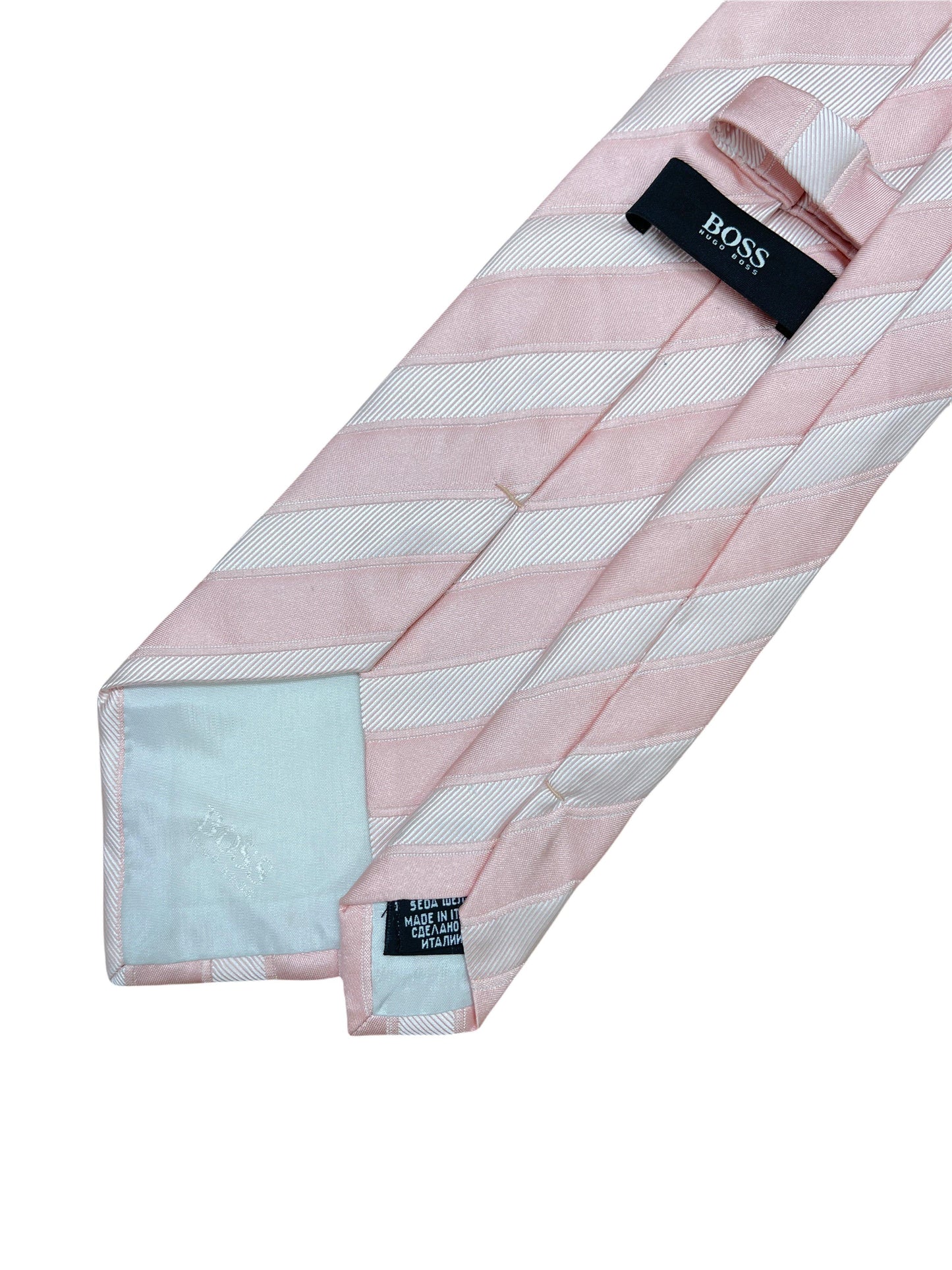 Hugo Boss pink striped silk tie