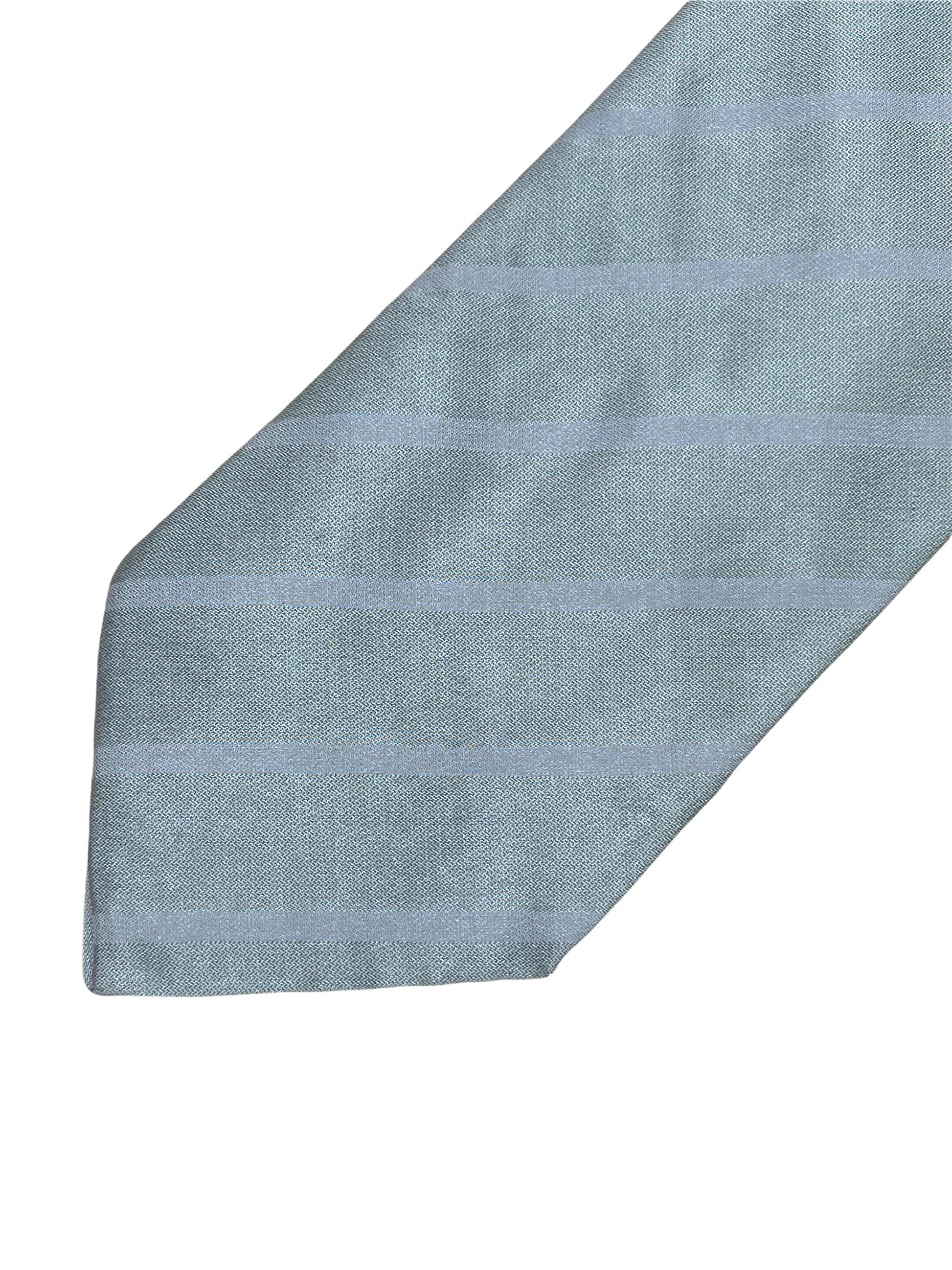 Giorgio Armani silver striped silk tie 