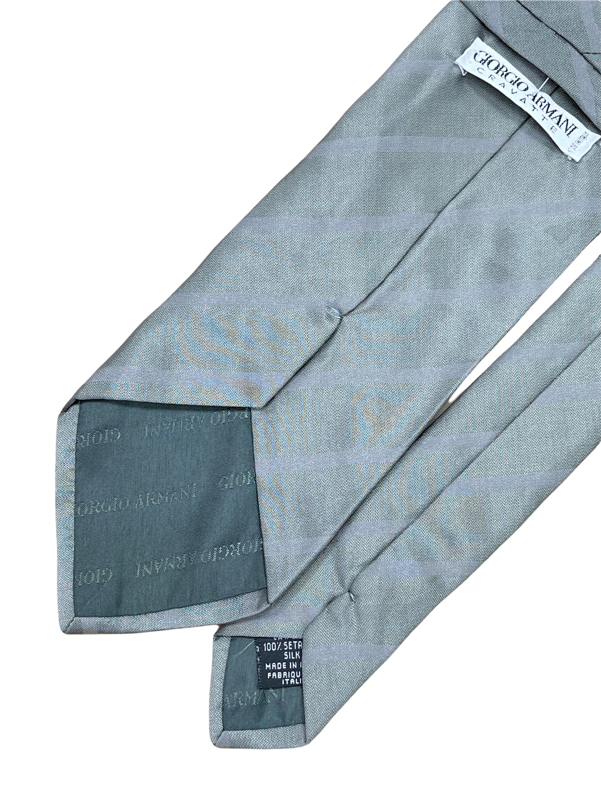 Giorgio Armani silver striped silk tie
