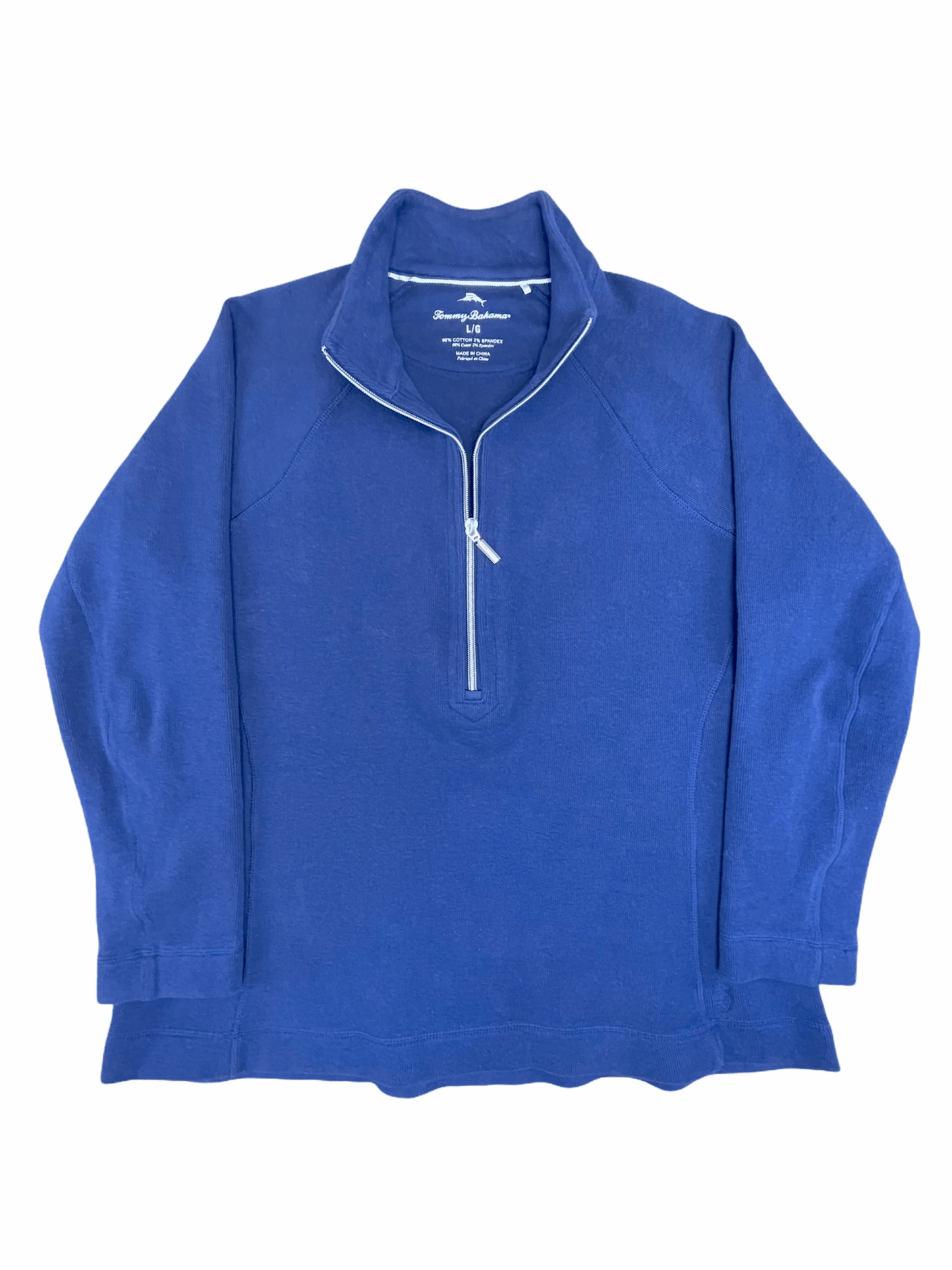 Tommy Bahama Blue 1/2 Zip Pullover Sweater Large—Genuine Design luxury consignment 