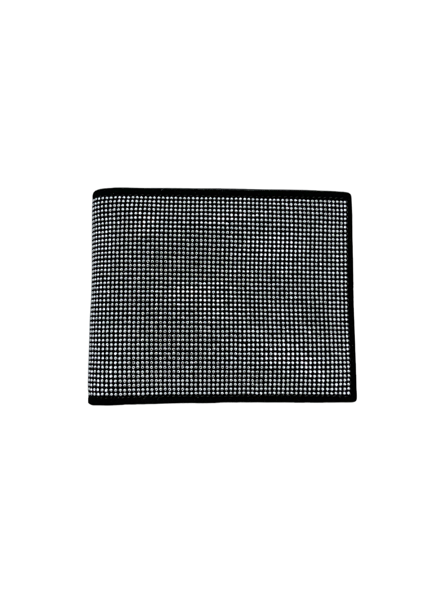 Guiseppe Zanotti Black Leather Crystal Encrusted Bi-Fold Wallet - Genuine Design luxury consignment Calgary, Alberta, Canada New and pre-owned clothing, shoes, accessories.