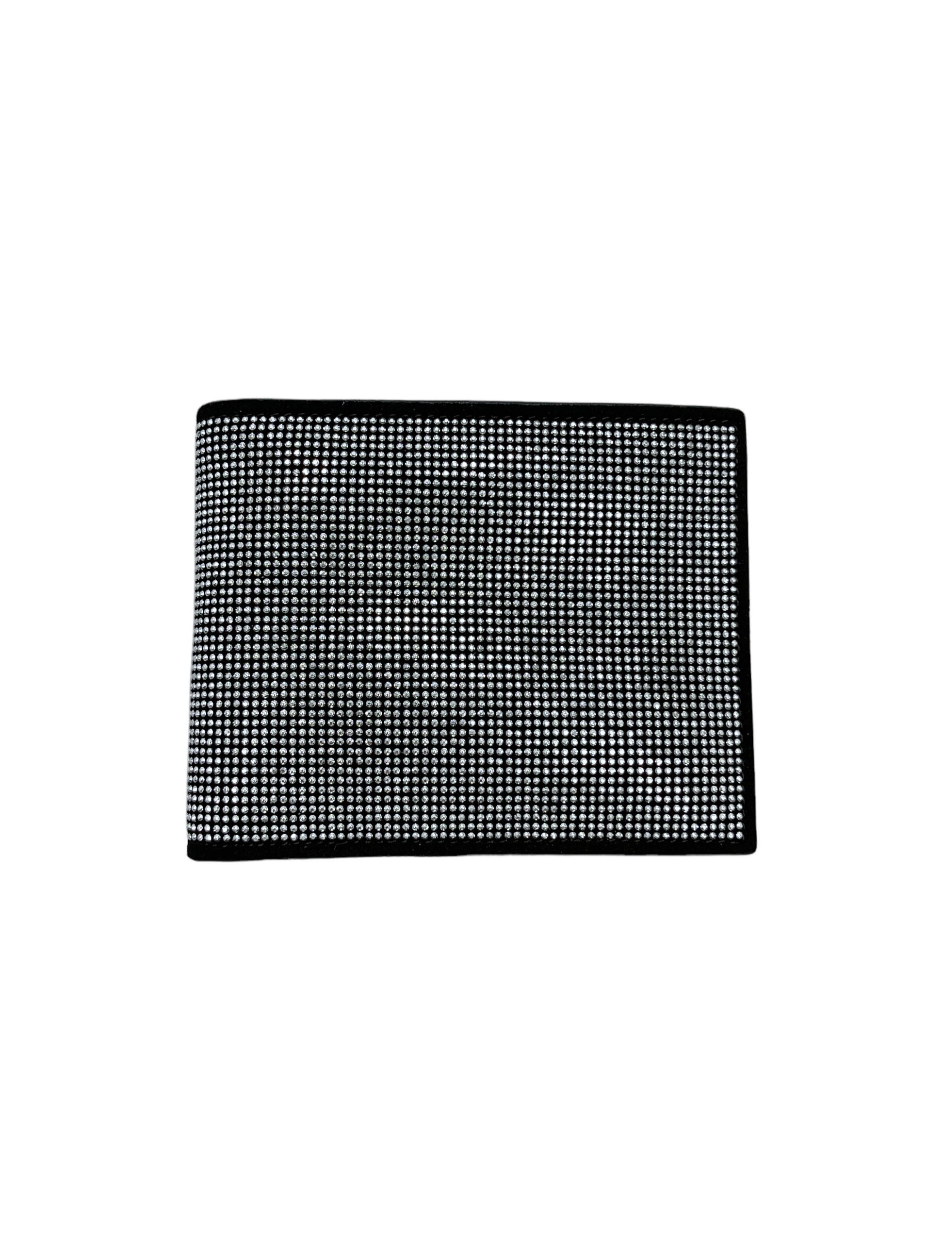Guiseppe Zanotti Black Leather Crystal Encrusted Bi-Fold Wallet - Genuine Design luxury consignment Calgary, Alberta, Canada New and pre-owned clothing, shoes, accessories.