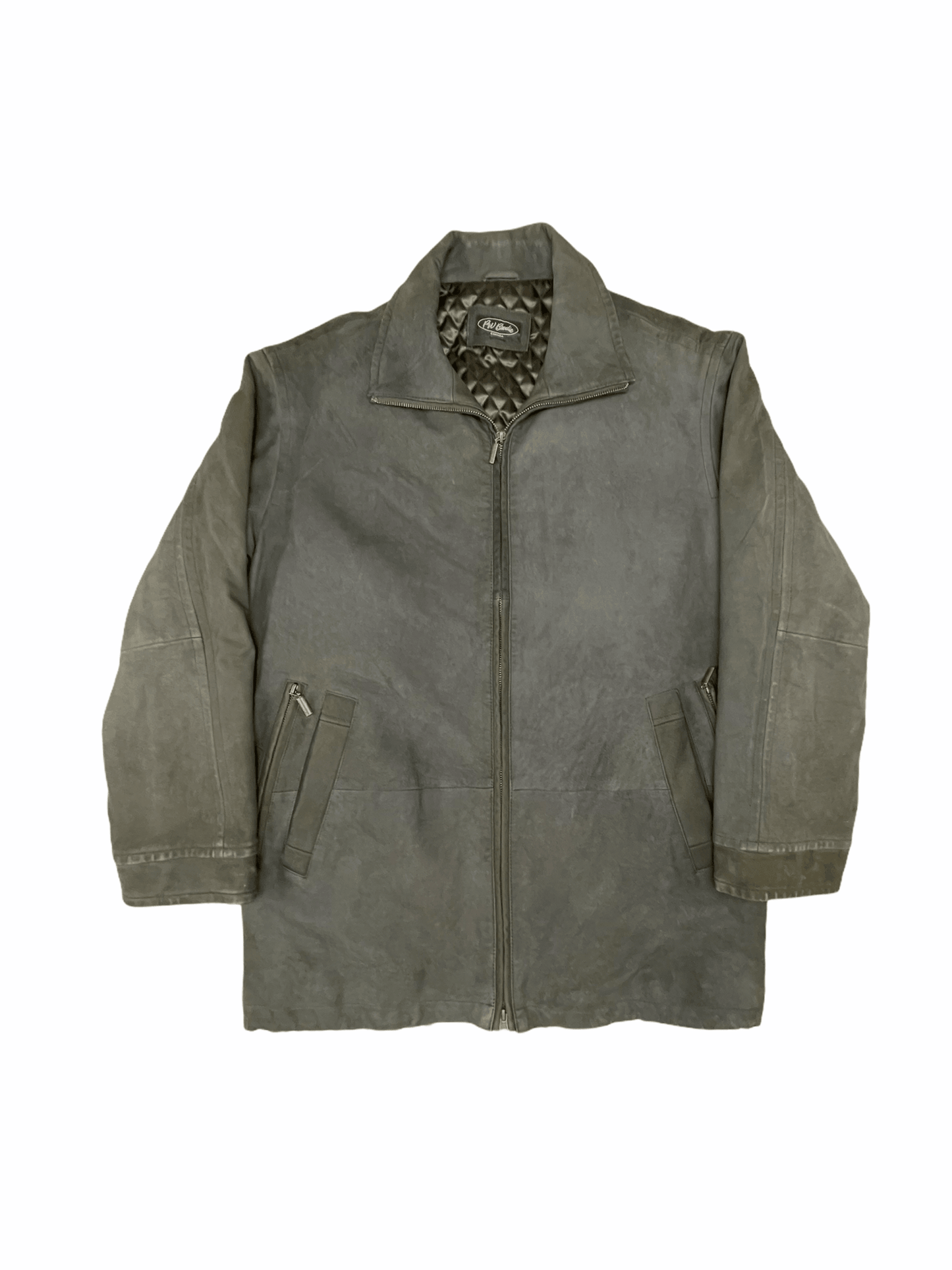 Paul PW Brodie Brown Leather Quilted Long Coat Made in Canada Large—Genuine Design luxury consignment 
