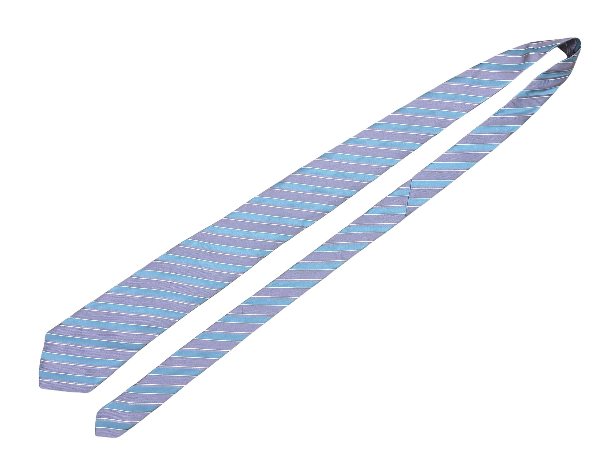 Hugo Boss purple and blue striped silk tie - Genuine Design