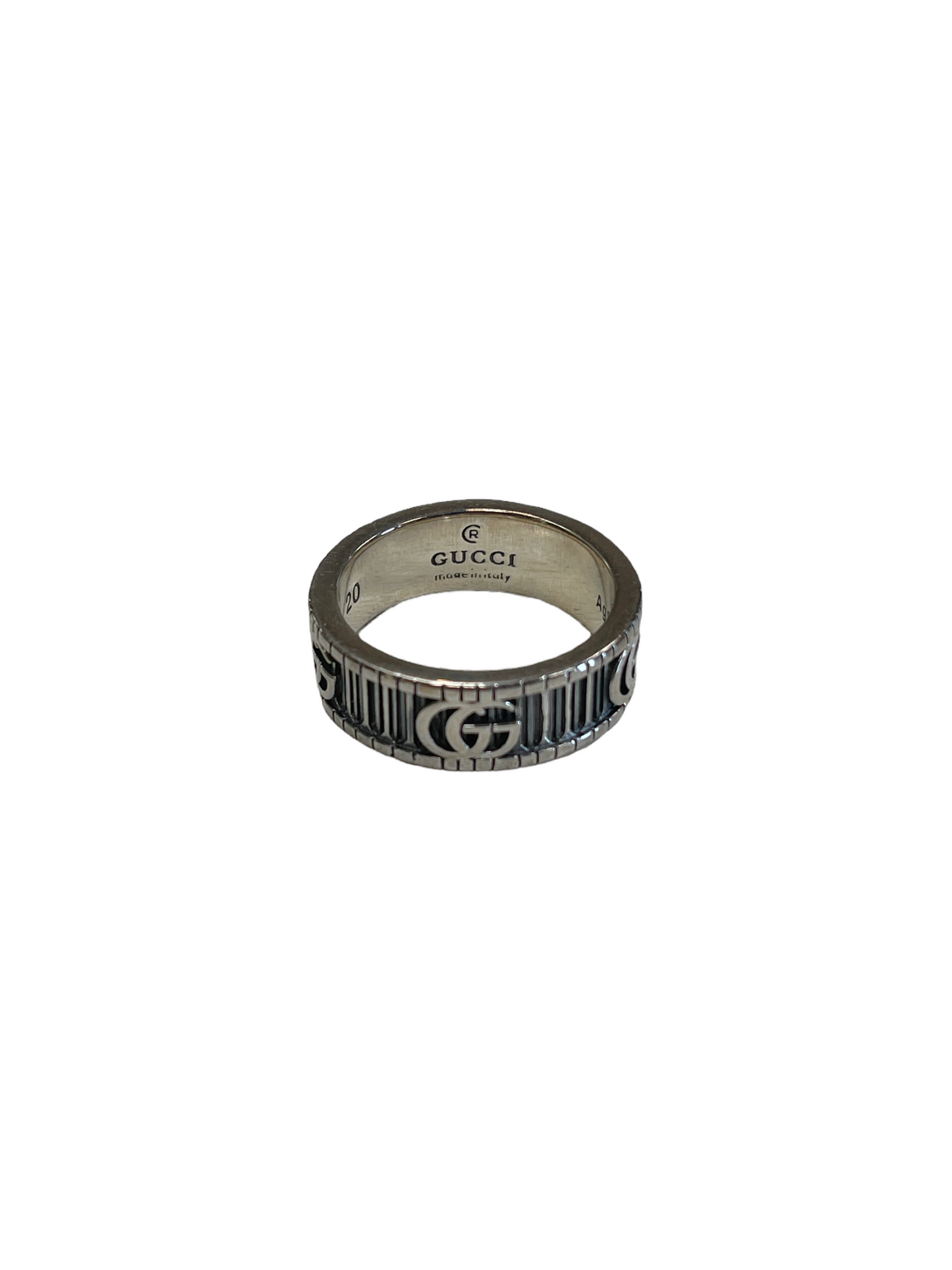 GUCCI Silver GG Ring Size 9 - Genuine Design Luxury Consignment for Men. New & Pre-Owned Clothing, Shoes, & Accessories. Calgary, Canada
