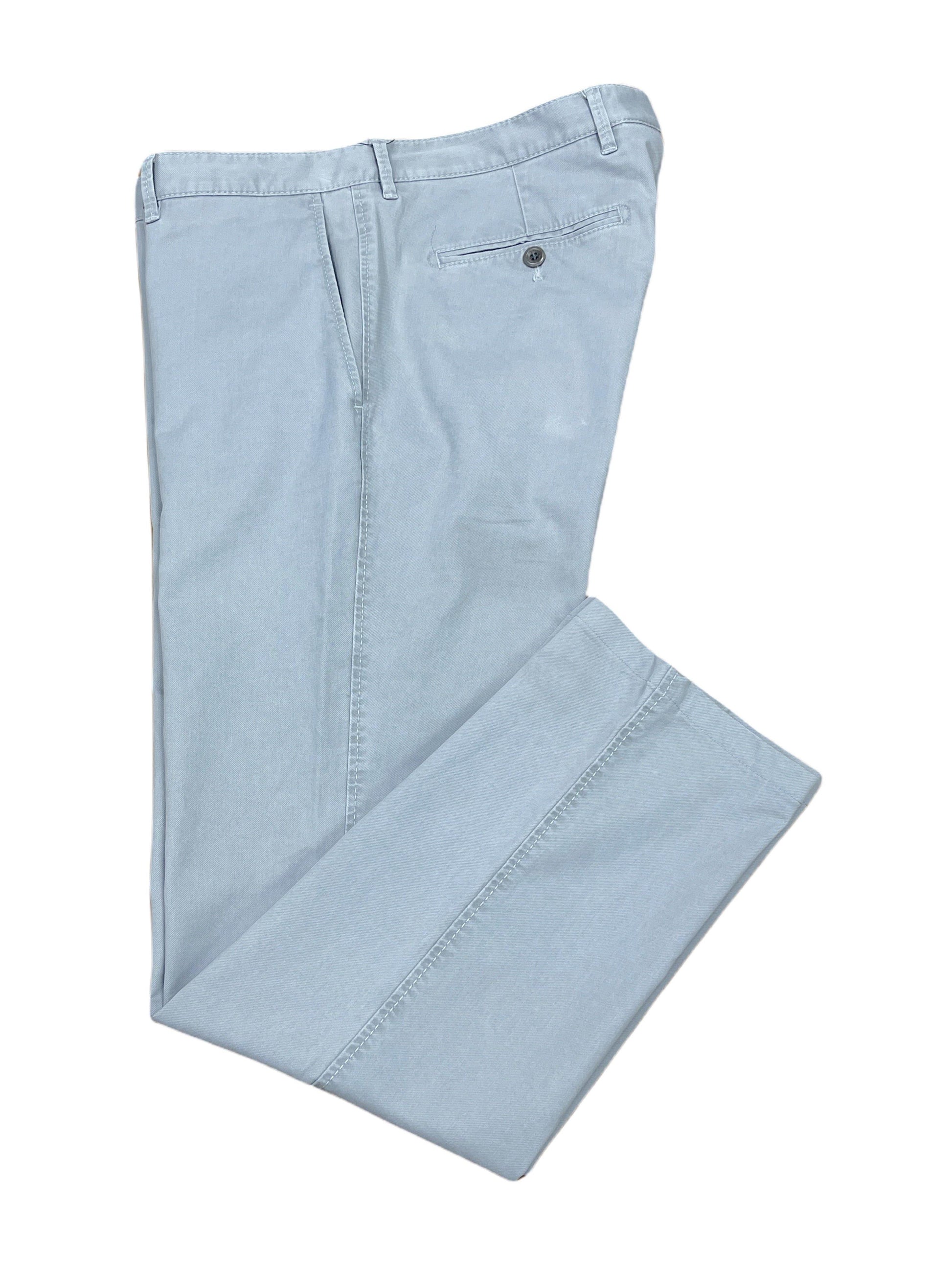 Brax Light Gray Flat Front Cotton Pant - Genuine design