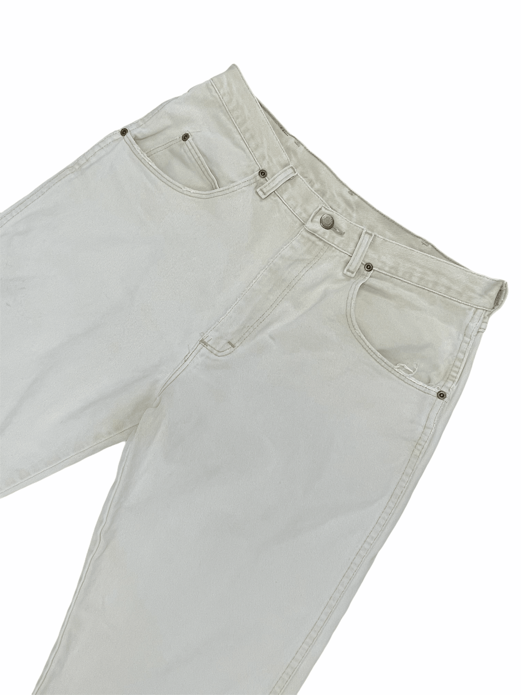 Wrangler Vintage Off White Cream Distressed Denim Jeans 32W 30L Medium - M - Genuine Design Luxury Consignment