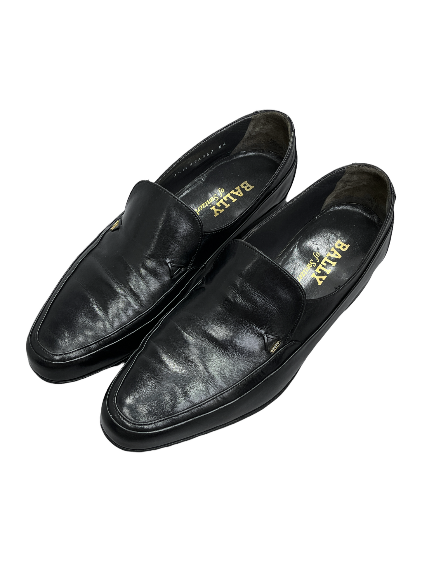 Bally Black Leather Penny Loafers 7.5 D US - Genuine Design Luxury Consignment for Men. New & Gently Used Clothing, Shoes, & Accessories. Calgary, Alberta, Canada.