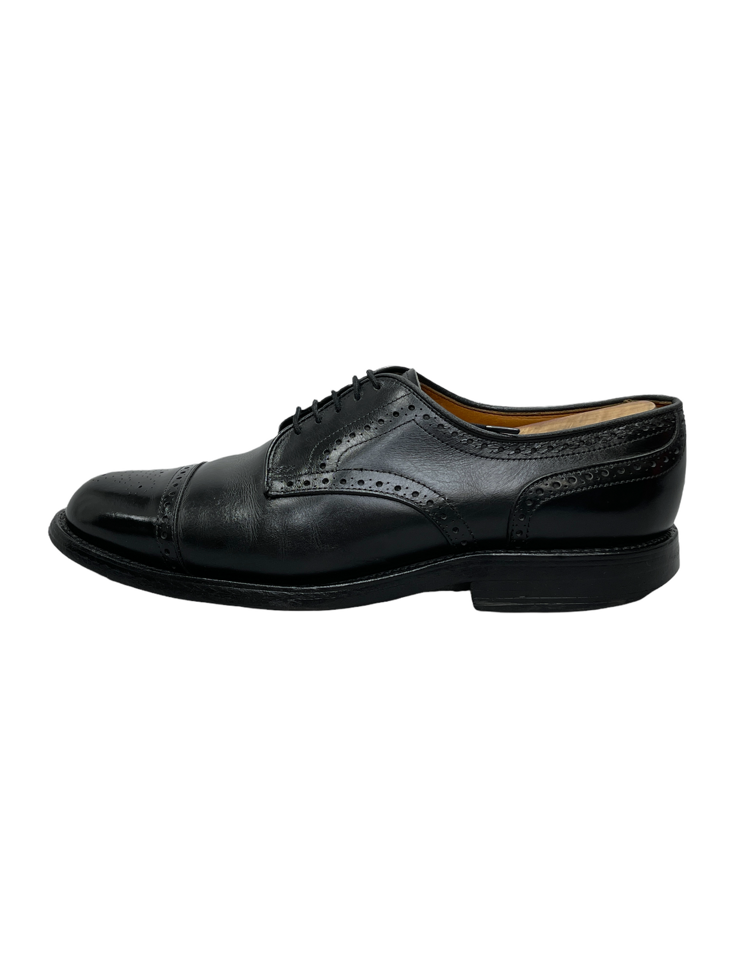 Allen Edmonds Lexington Black Leather Derby Dress Shoes 9.5 D US Men — Genuine Design luxury consignment Calgary, Canada New and pre-owned clothing, shoes, accessories.