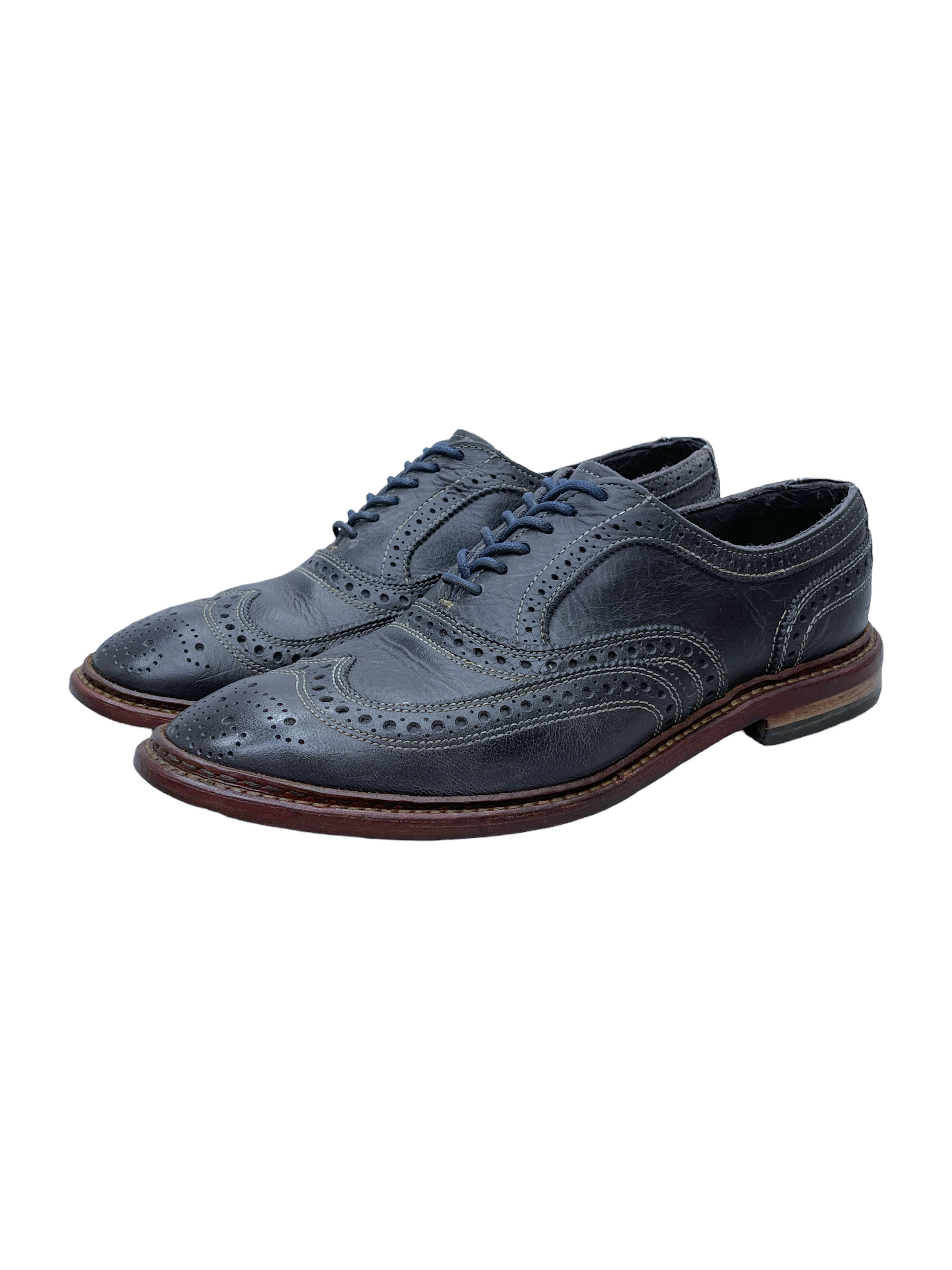 Allen Edmonds Neumok Navy Blue Leather Oxford Dress Shoes